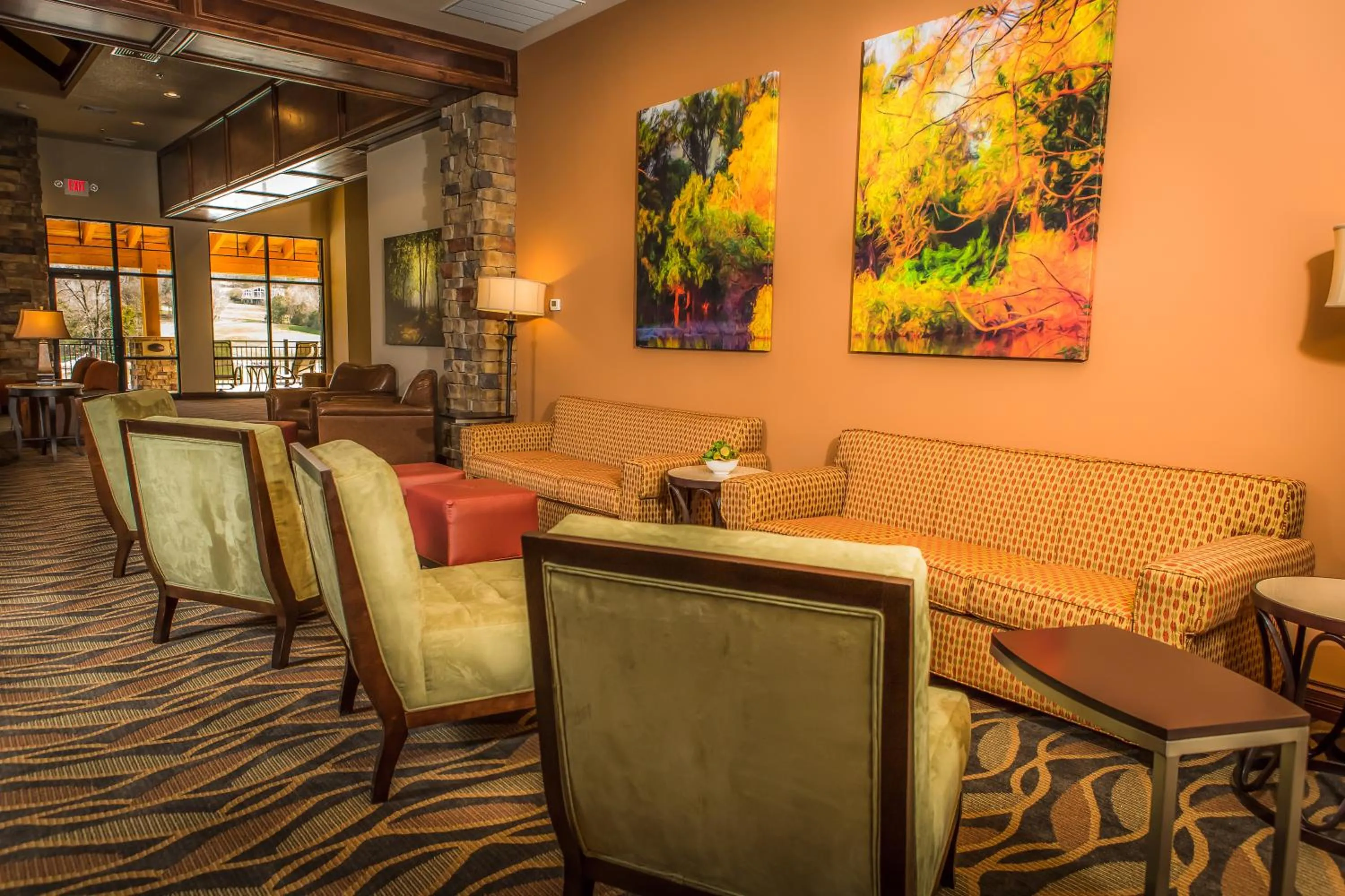 Seating area in The Lodge at Old Kinderhook