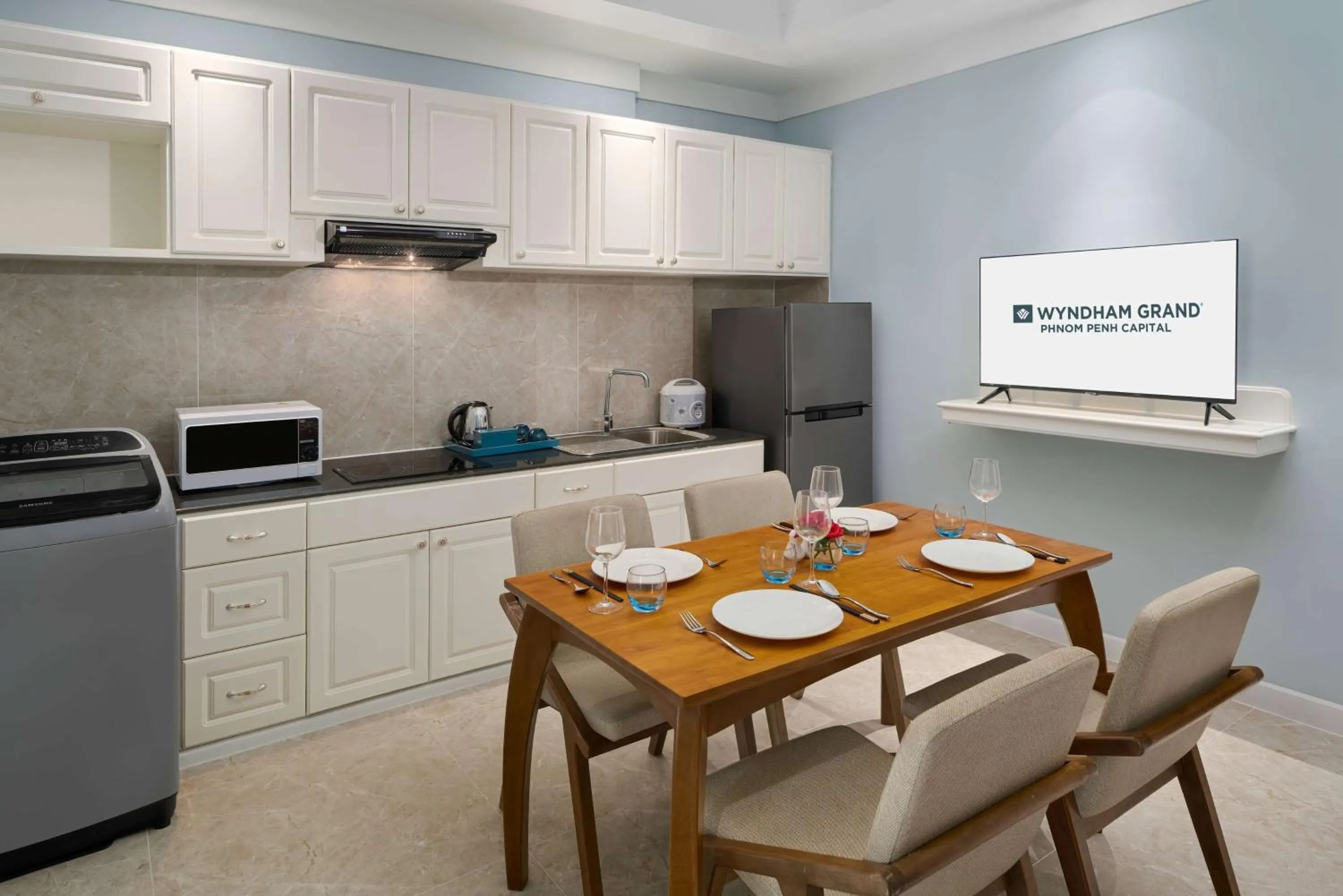 Kitchen or kitchenette in Wyndham Grand Phnom Penh Capital