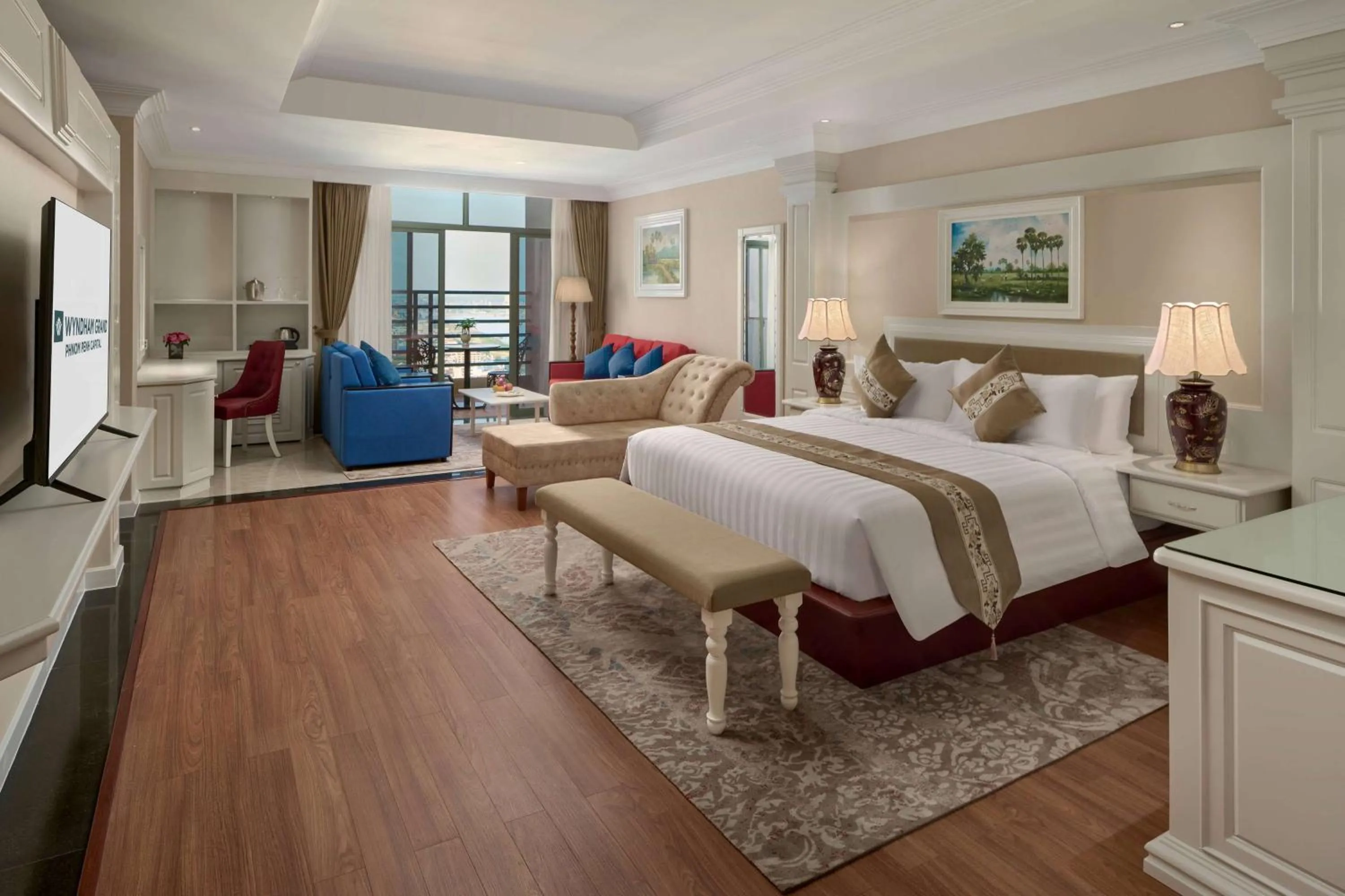 Bed in Wyndham Grand Phnom Penh Capital