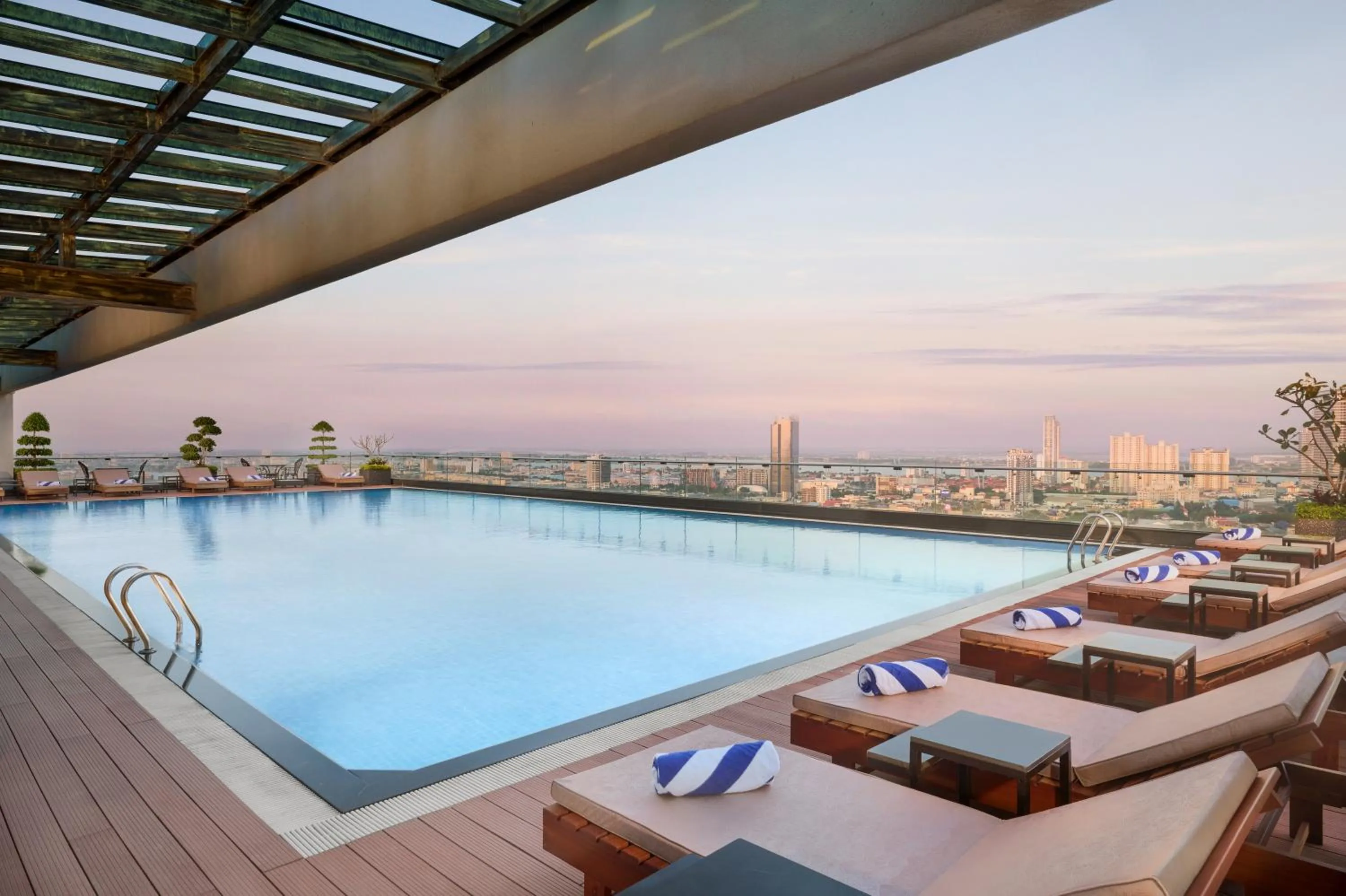 Pool view in Wyndham Grand Phnom Penh Capital