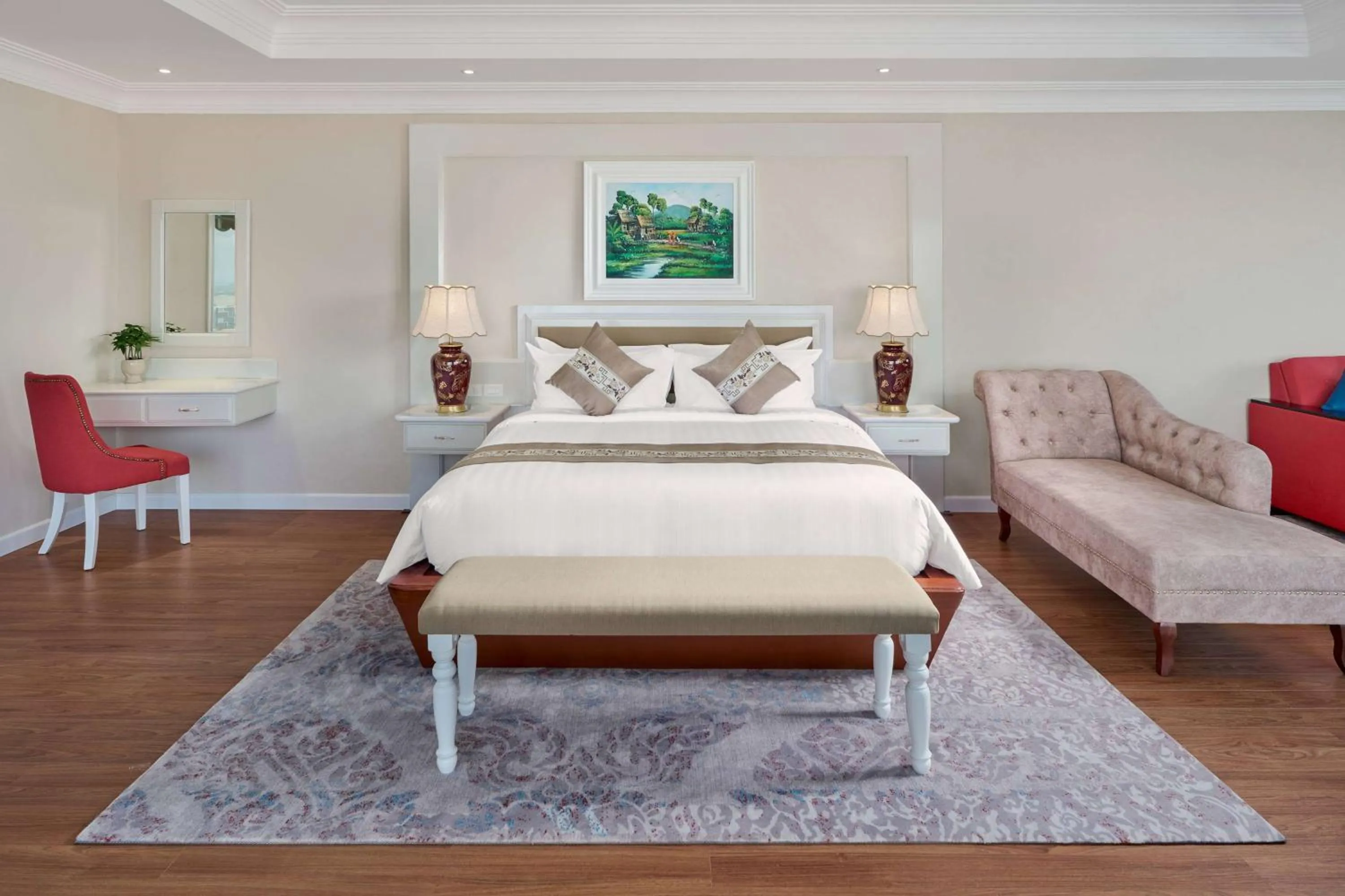 Bed in Wyndham Grand Phnom Penh Capital