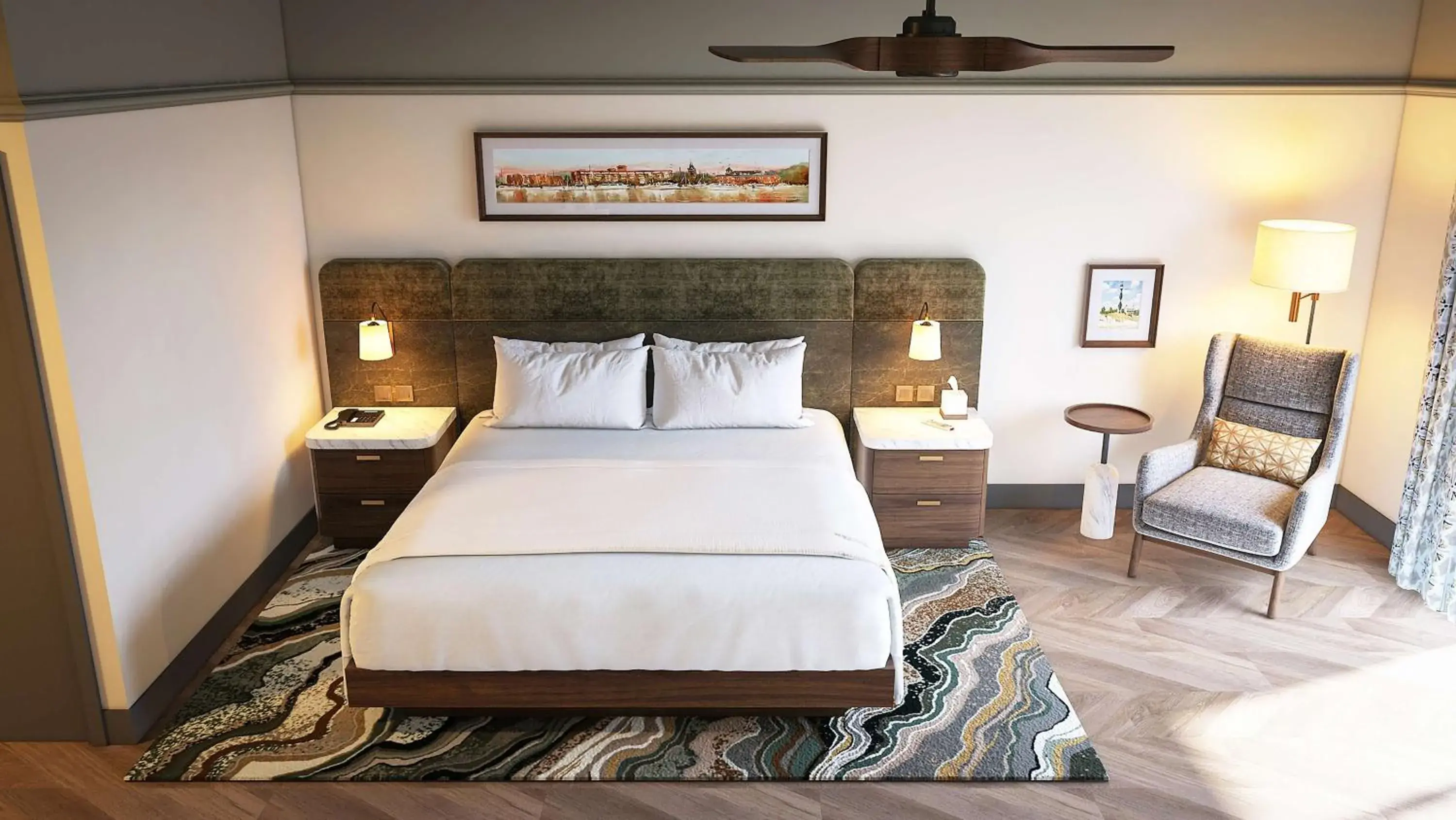 Living room, Bed in Tryon Riverfront Inn New Bern, Tapestry Collection By Hilton Living room, Bed in Tryon Riverfront Inn New Bern, Tapestry Collection By Hilton