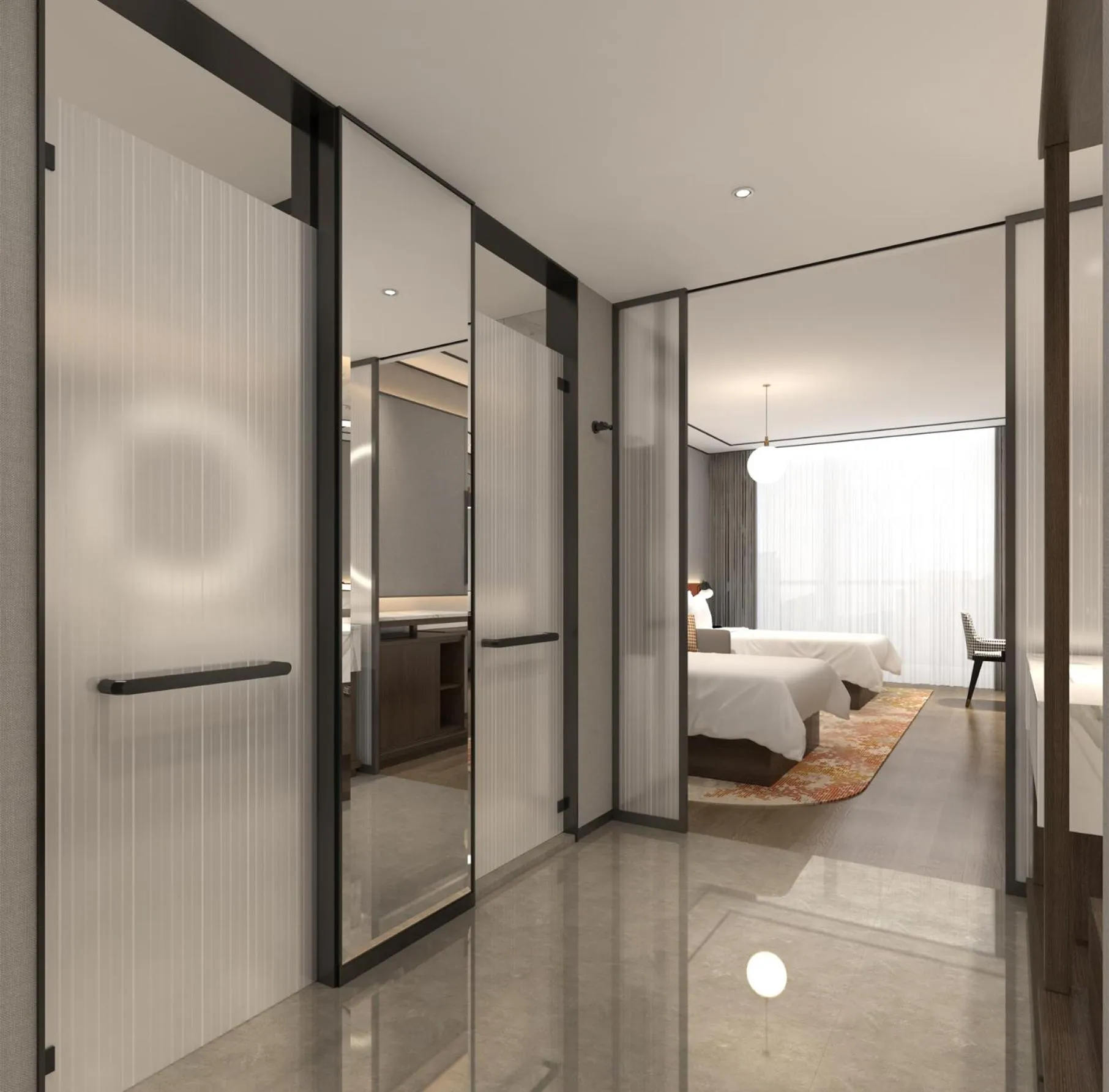 Bathroom, Bed in Hilton Garden Inn Suzhou Kunshan