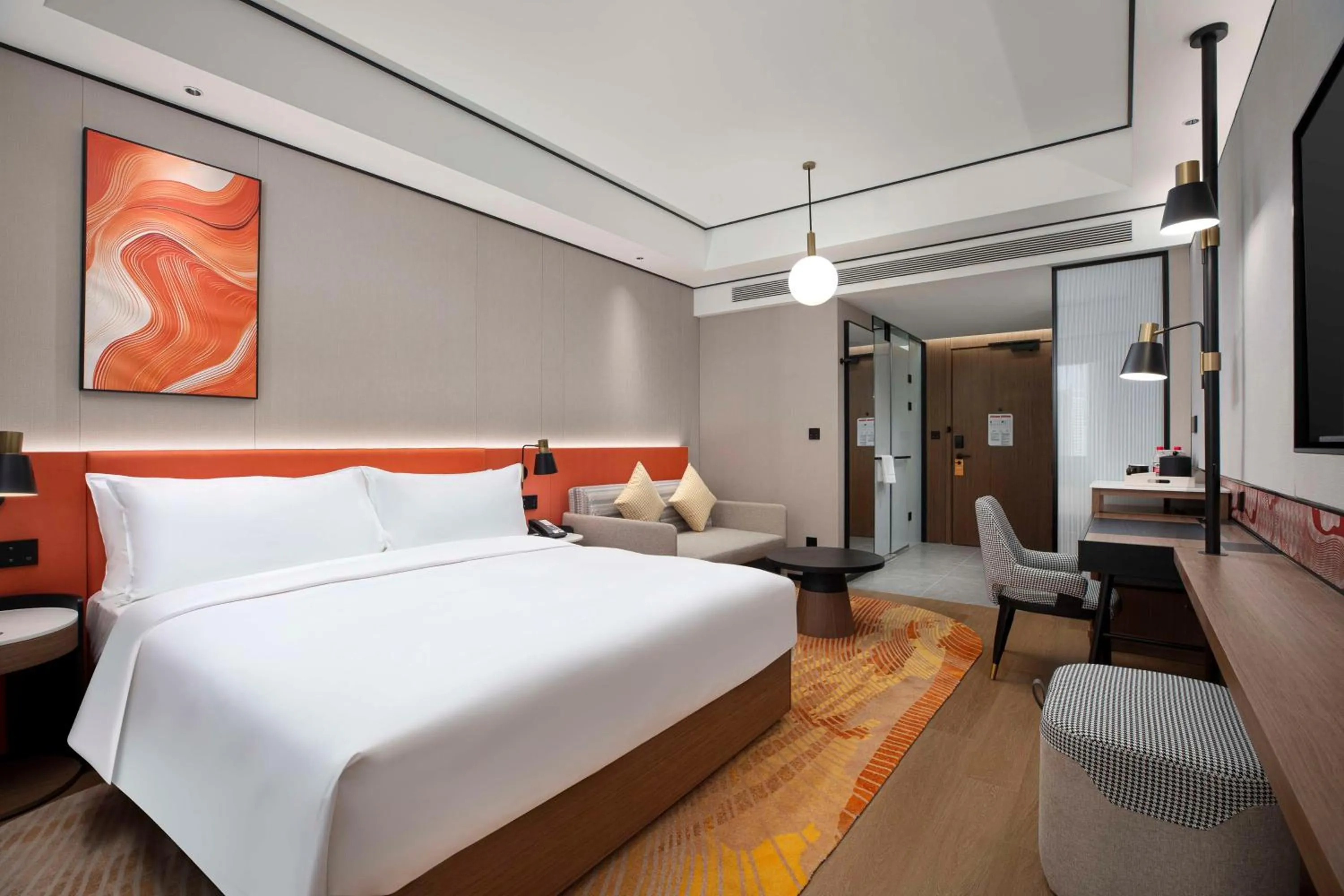 Bed in Hilton Garden Inn Tianjin Five Great Avenues