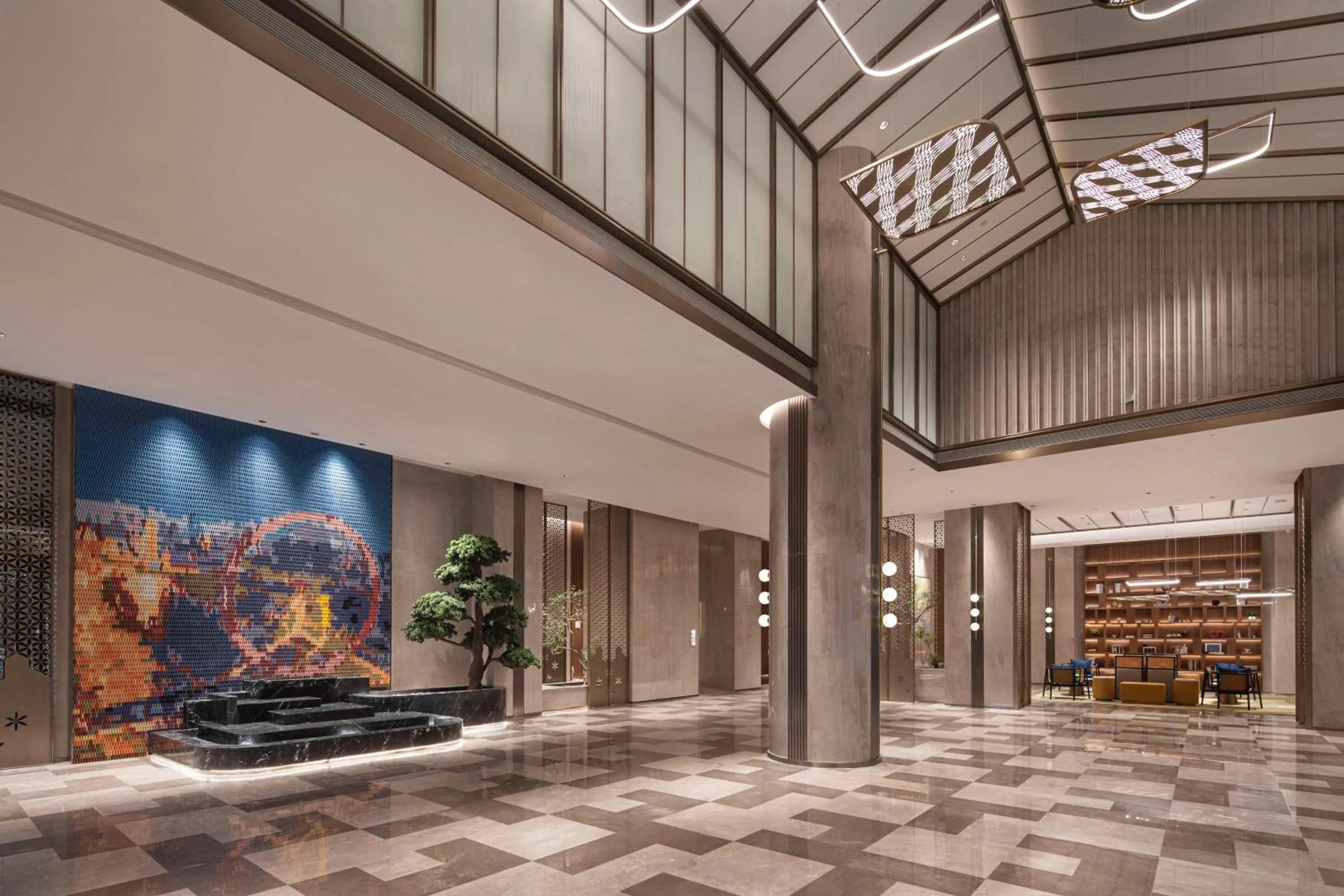 Lobby or reception in Hilton Garden Inn Tianjin Five Great Avenues