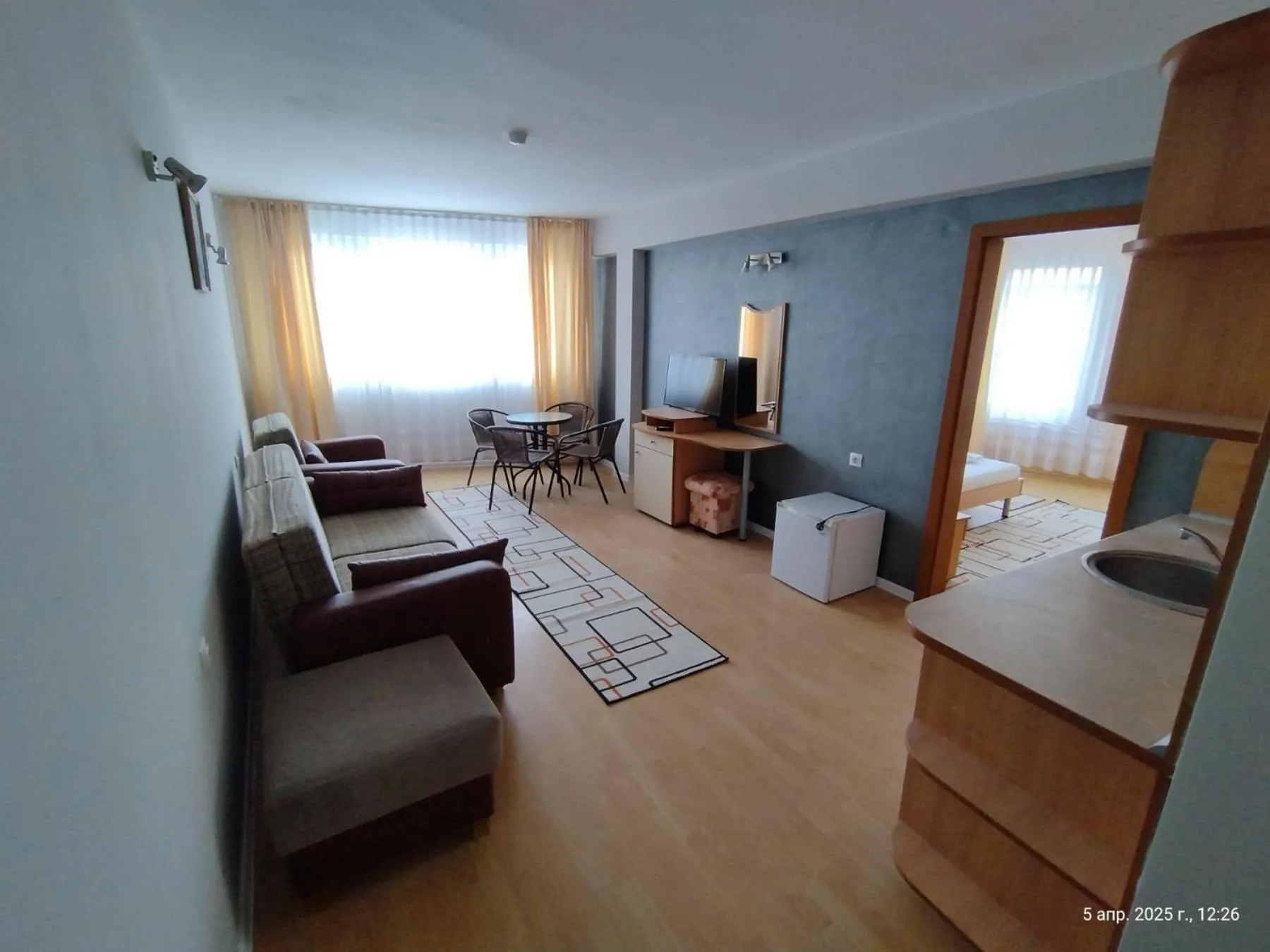 Living room, Bed in Family Hotel Coral
