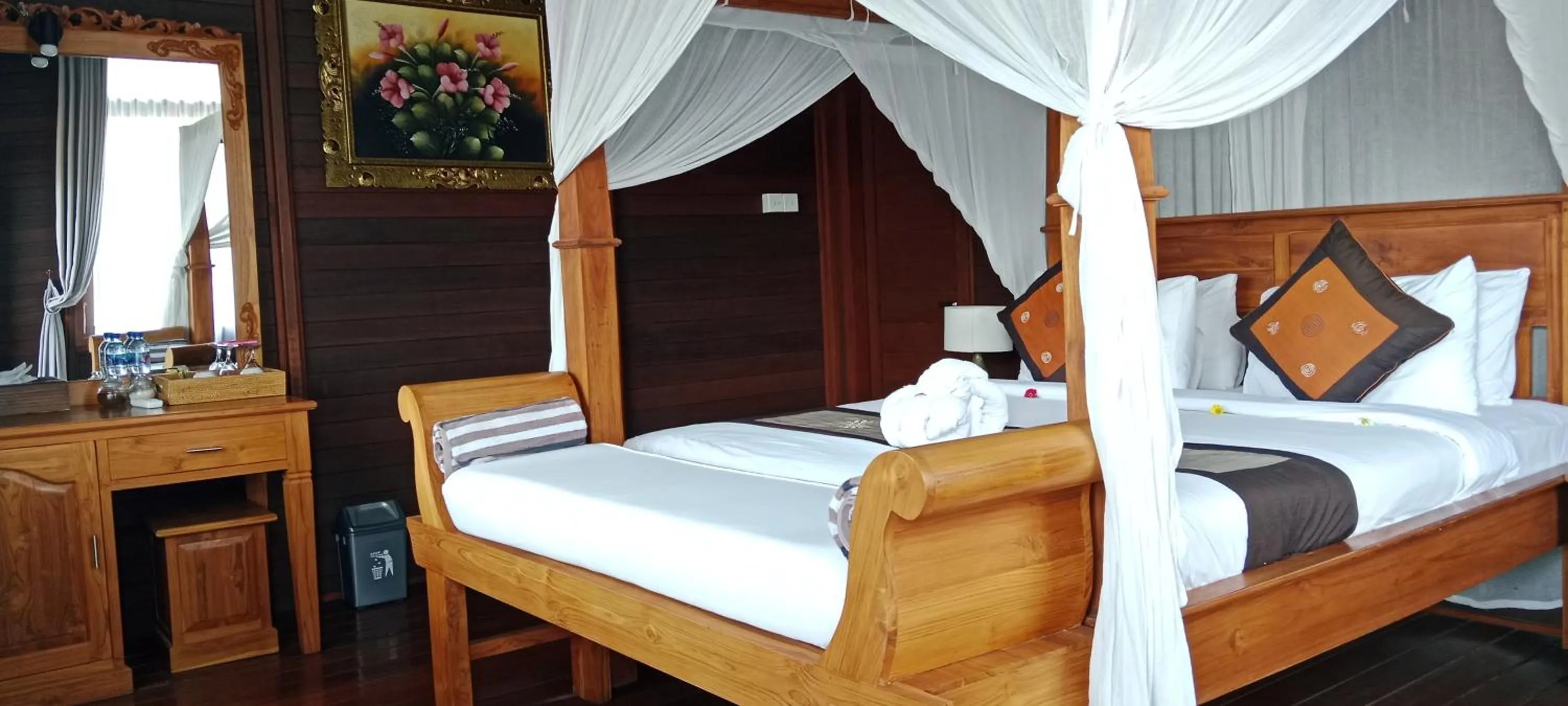 Bed in Beji Ayu Villas Sidemen