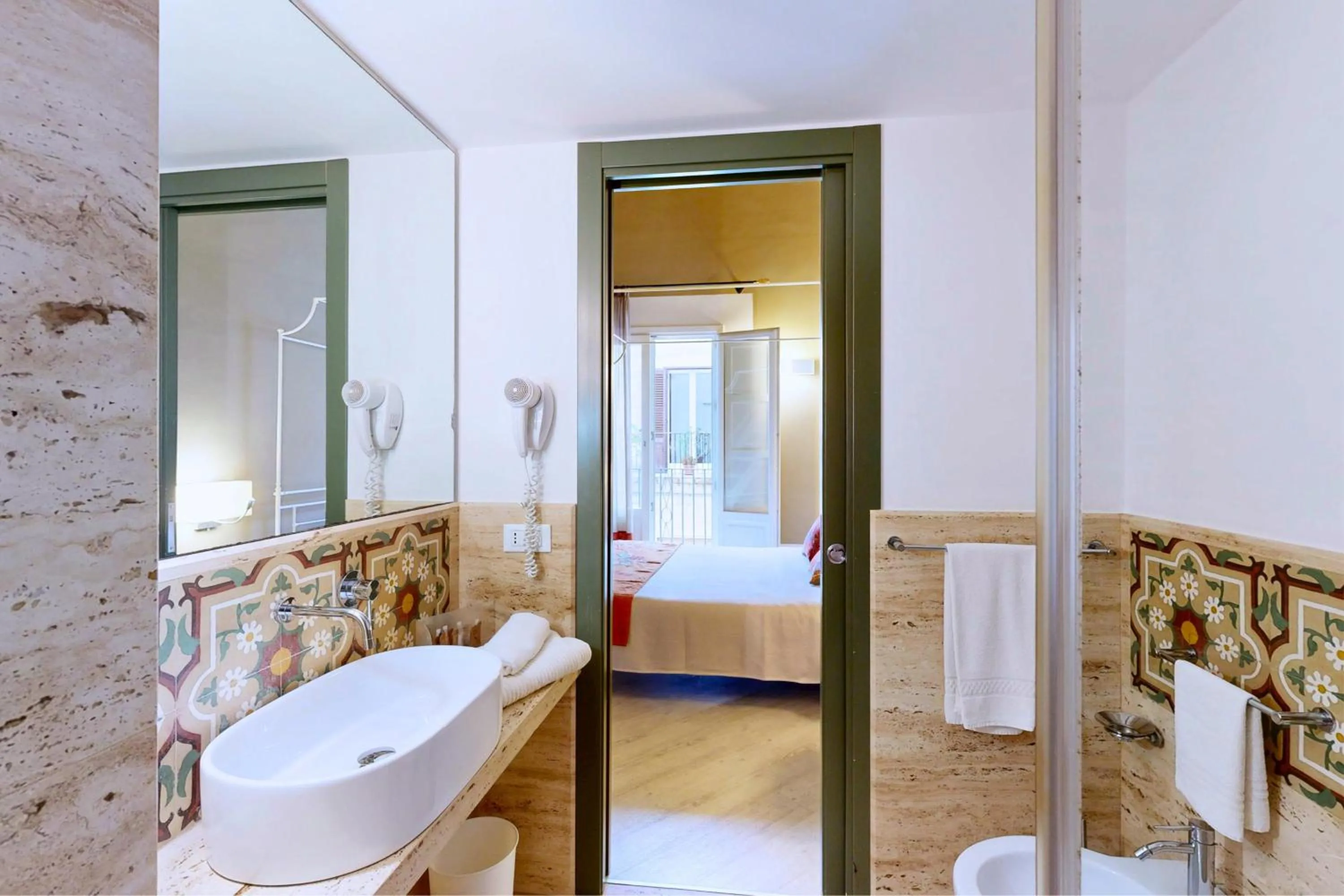 Bathroom, Bed in Aegusa Hotel