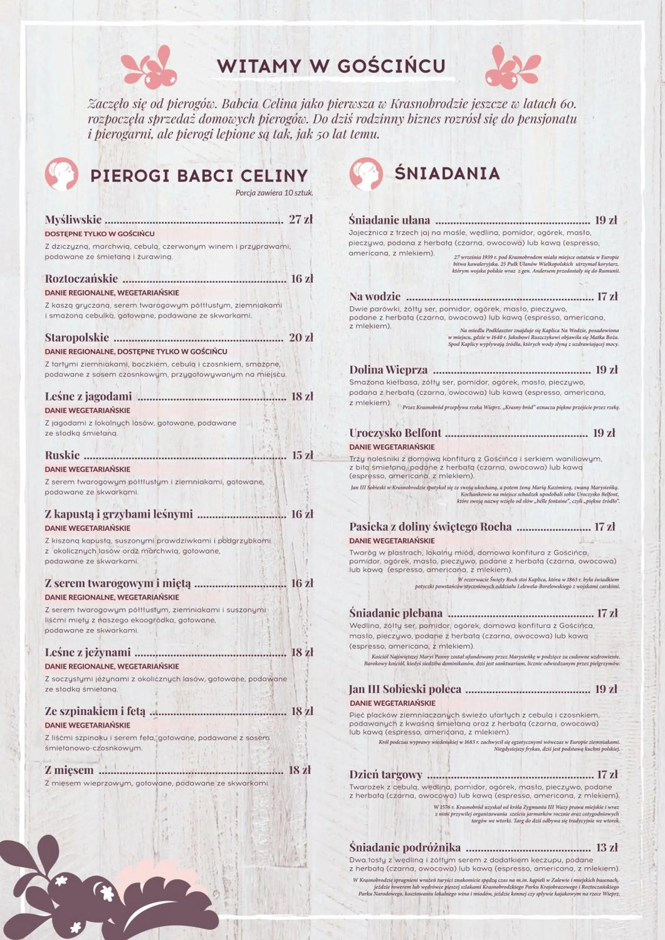 Meals in Gościniec Celina