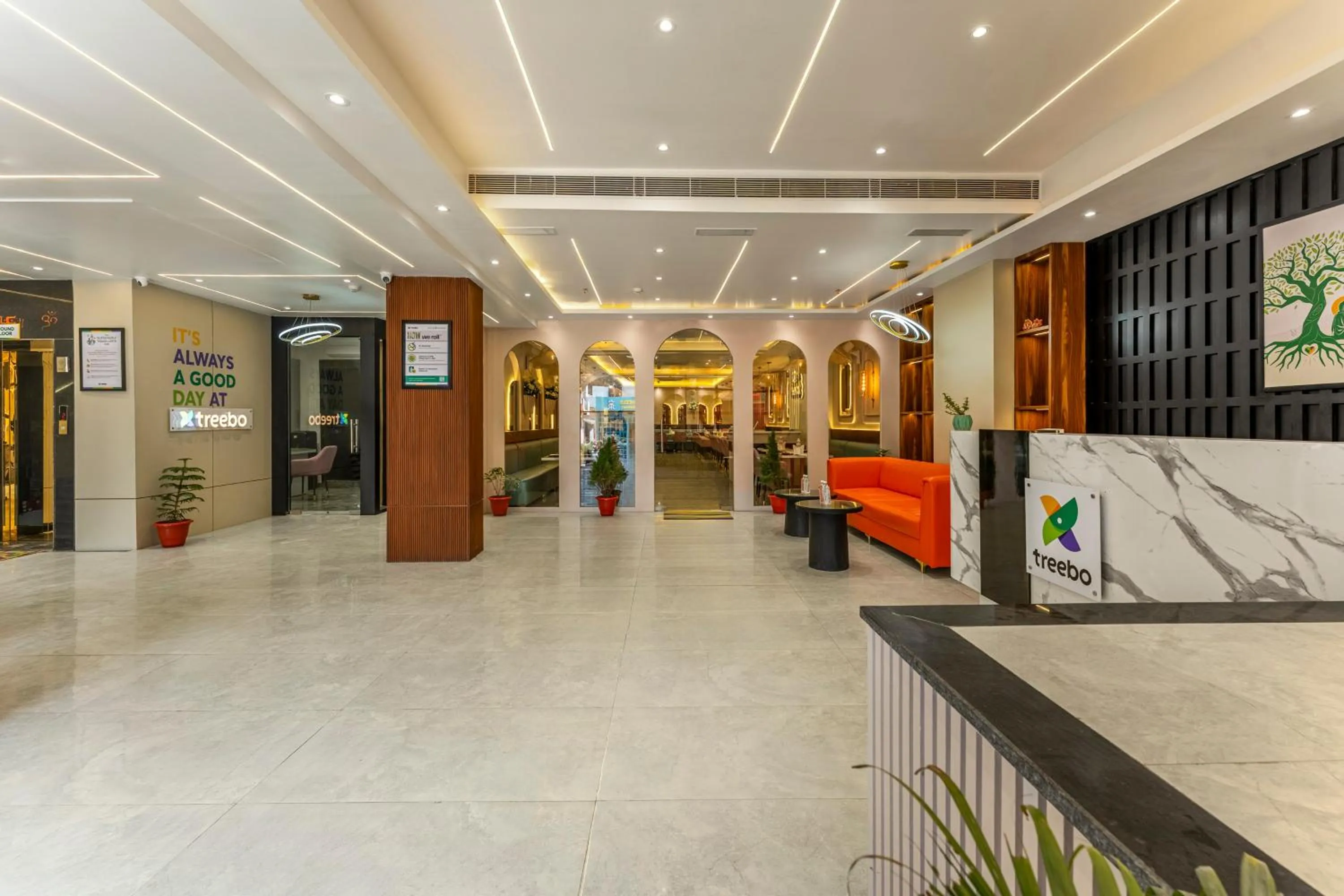 Lobby or reception in Treebo Divine Stay Prayagraj