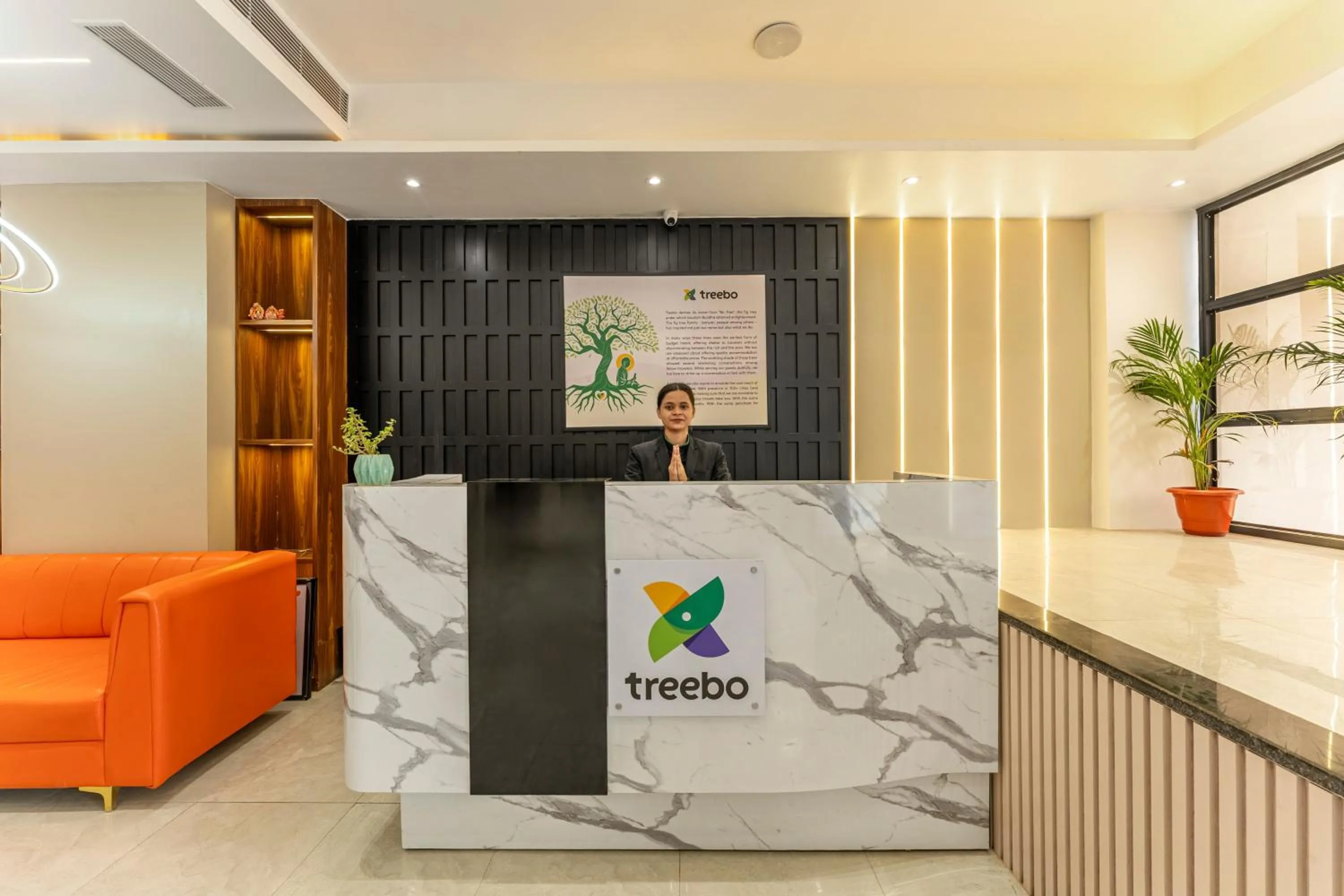 Lobby or reception in Treebo Divine Stay Prayagraj