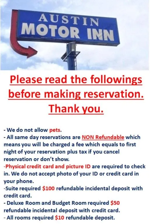 Property building in Austin Motor Inn