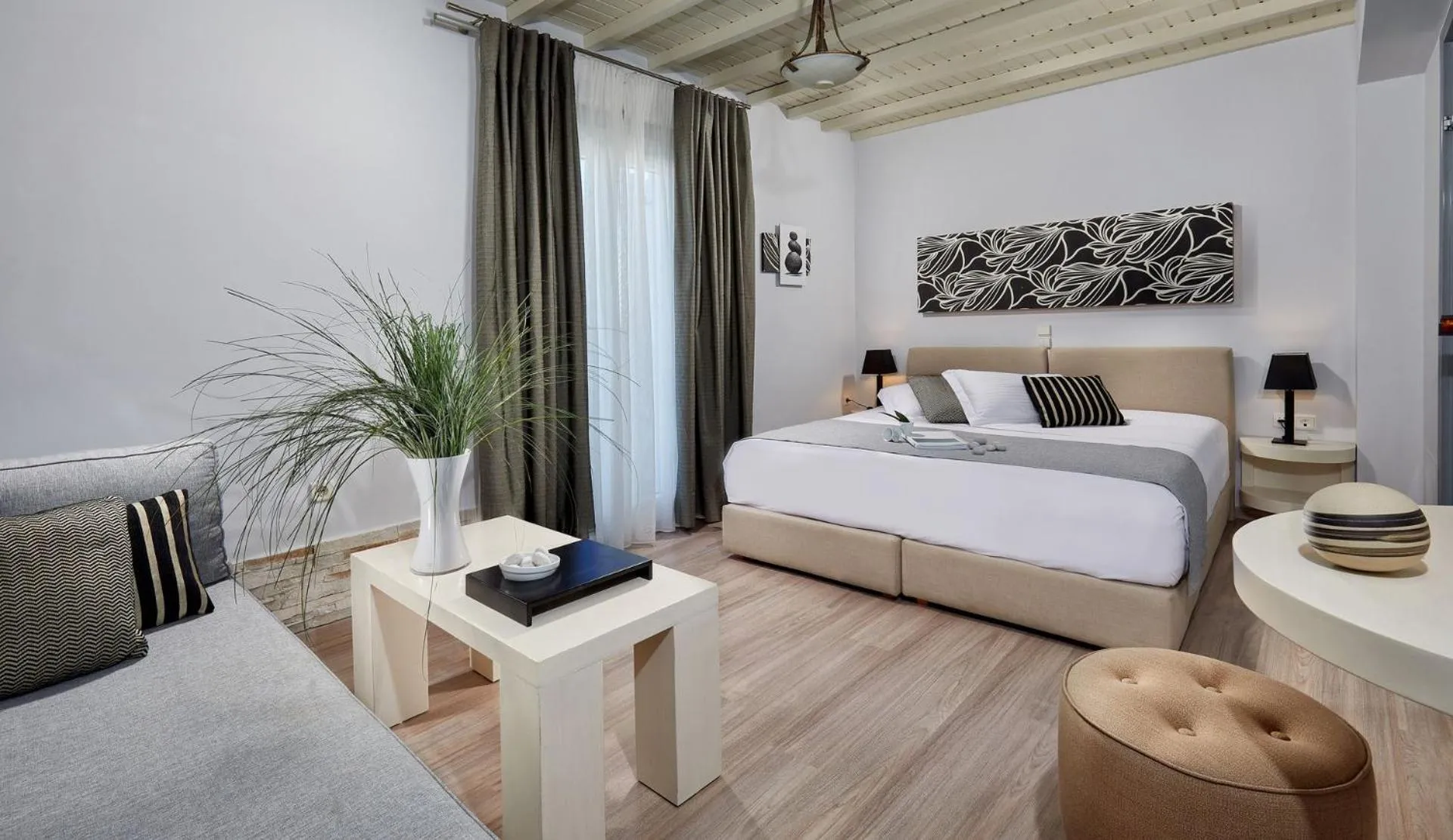 Bed in Galaxy Hotel Naxos