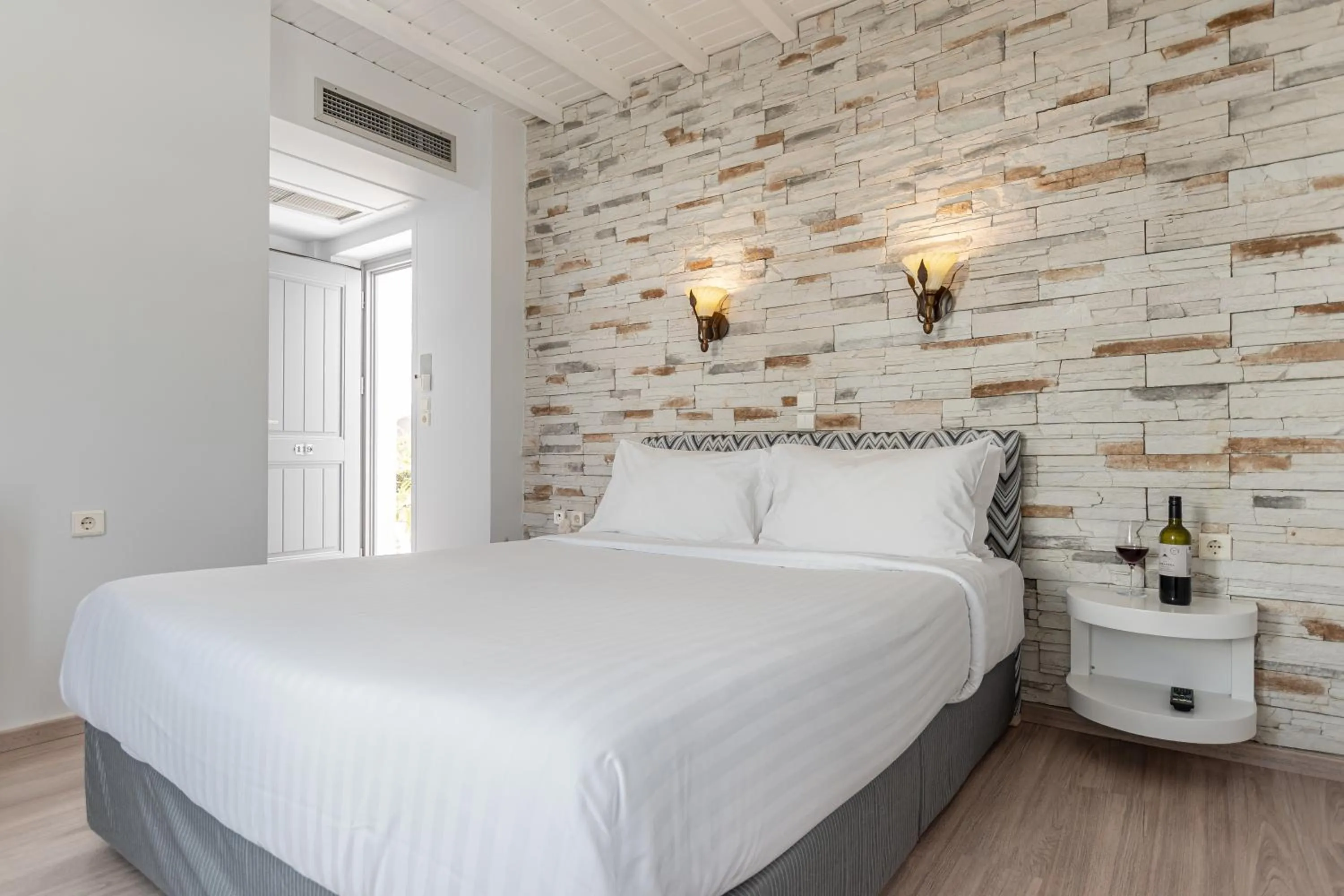 Bed in Galaxy Hotel Naxos