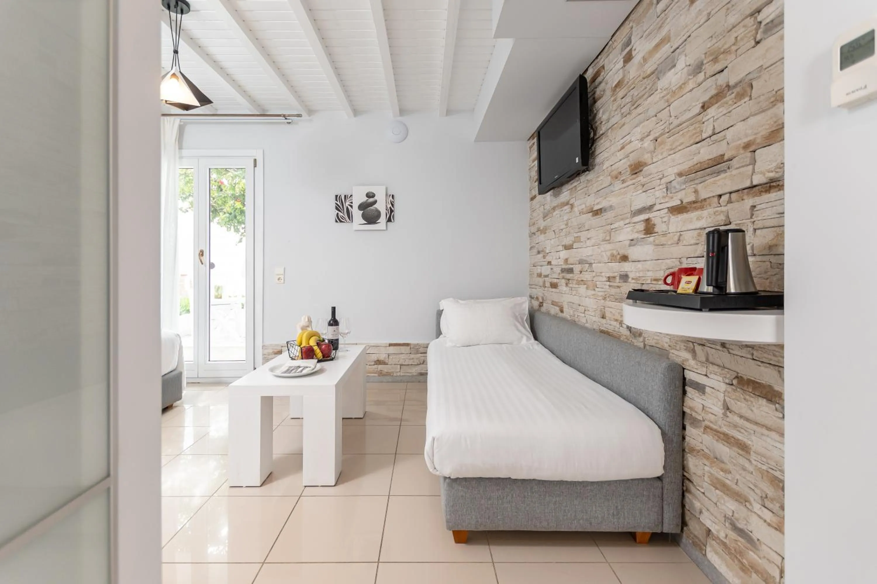 Bed in Galaxy Hotel Naxos