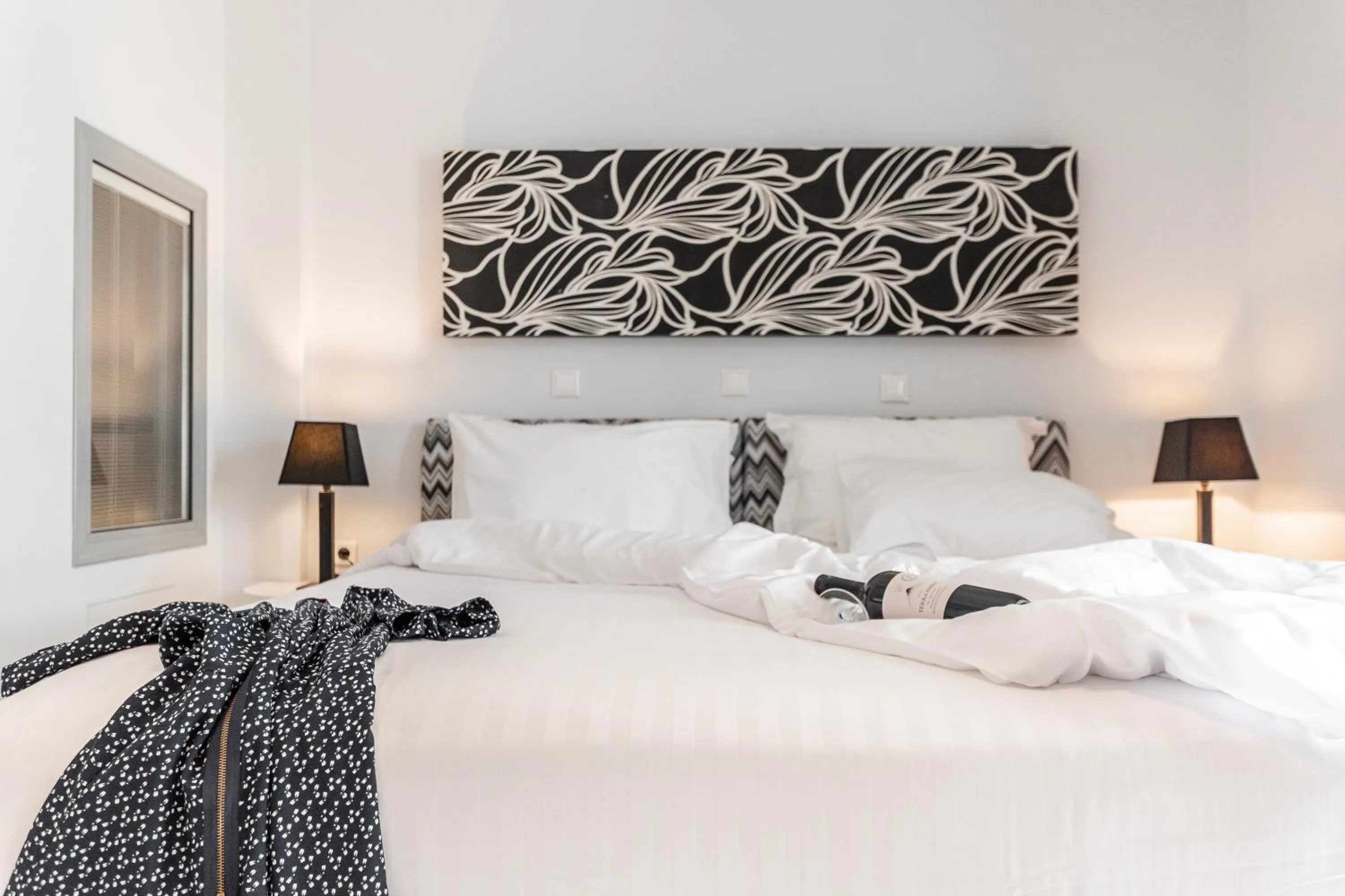 Bed in Galaxy Hotel Naxos