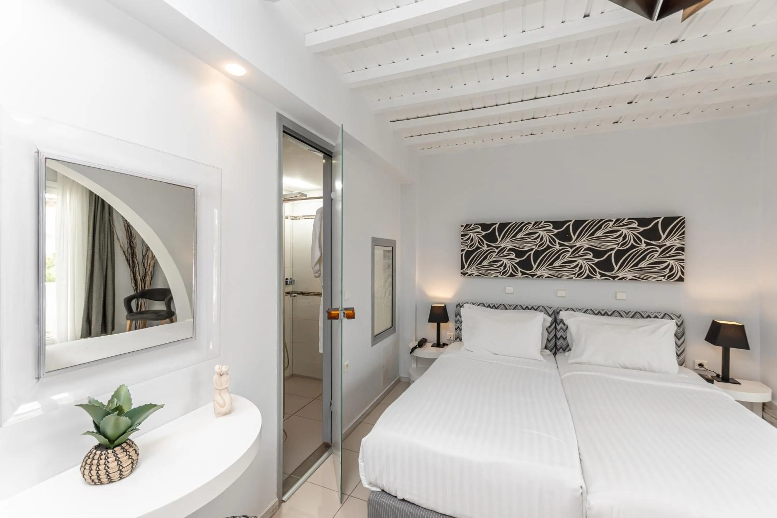 Bed in Galaxy Hotel Naxos