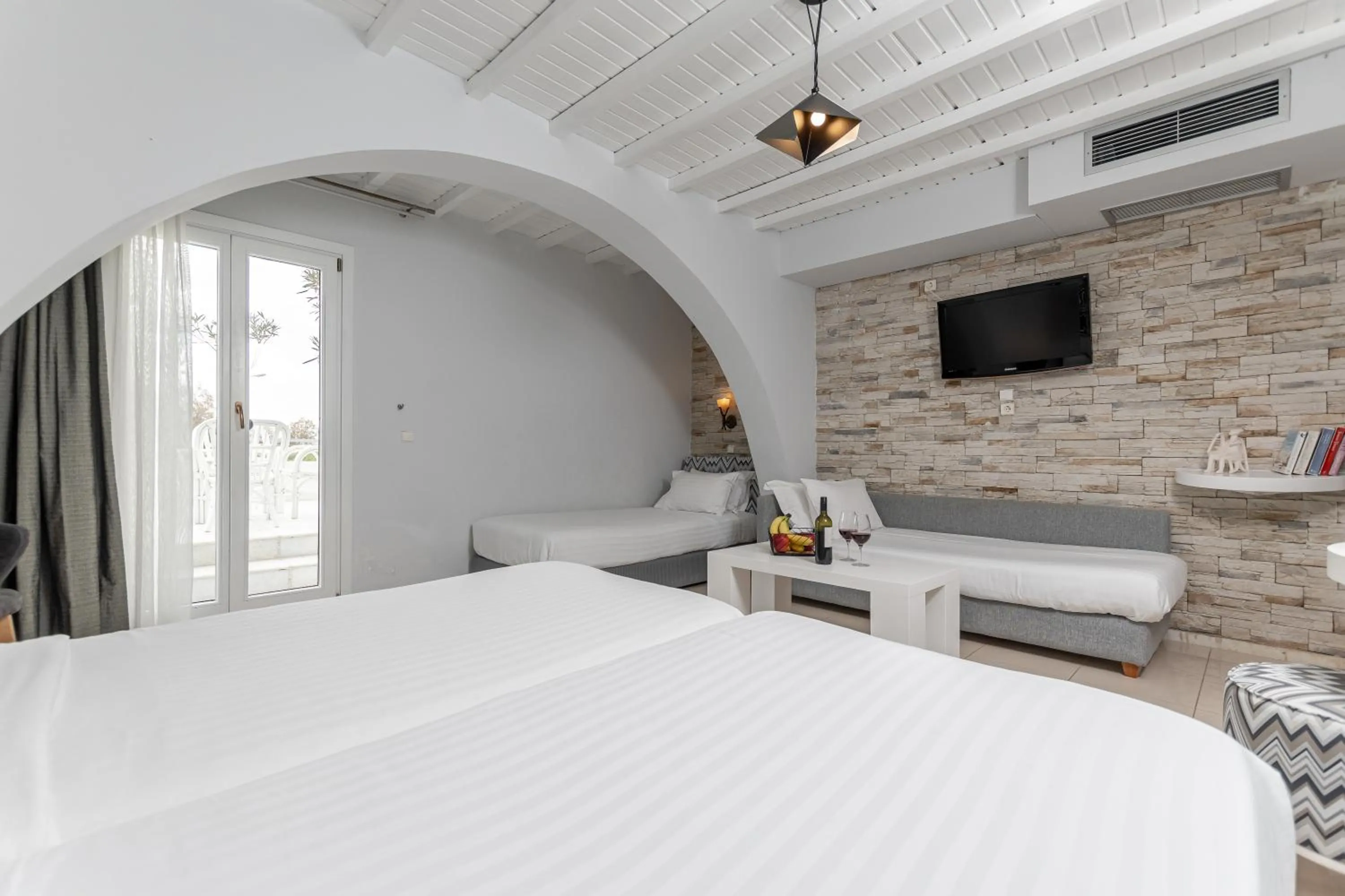 Bed in Galaxy Hotel Naxos