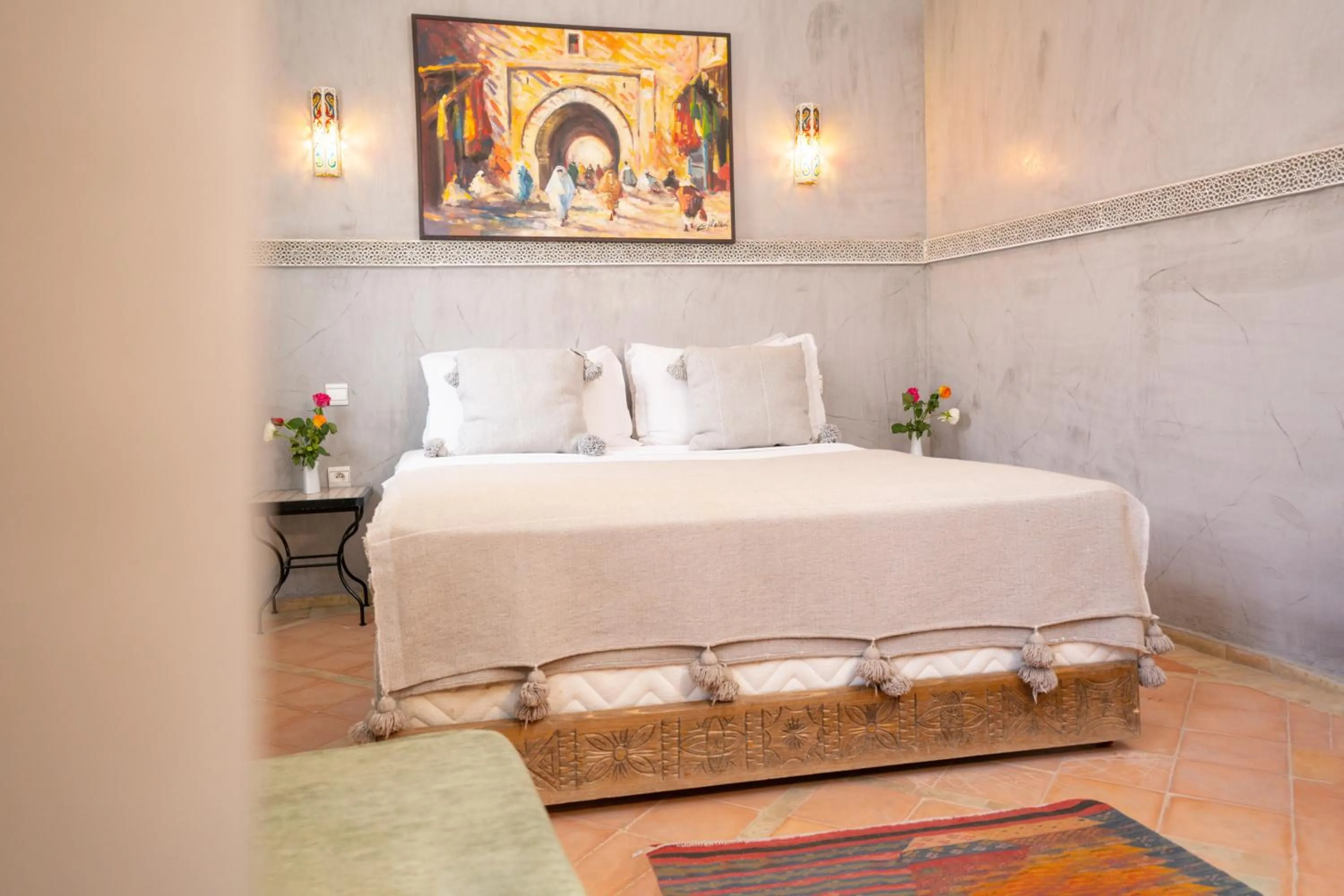 Bed in Riad Atlas Toyours