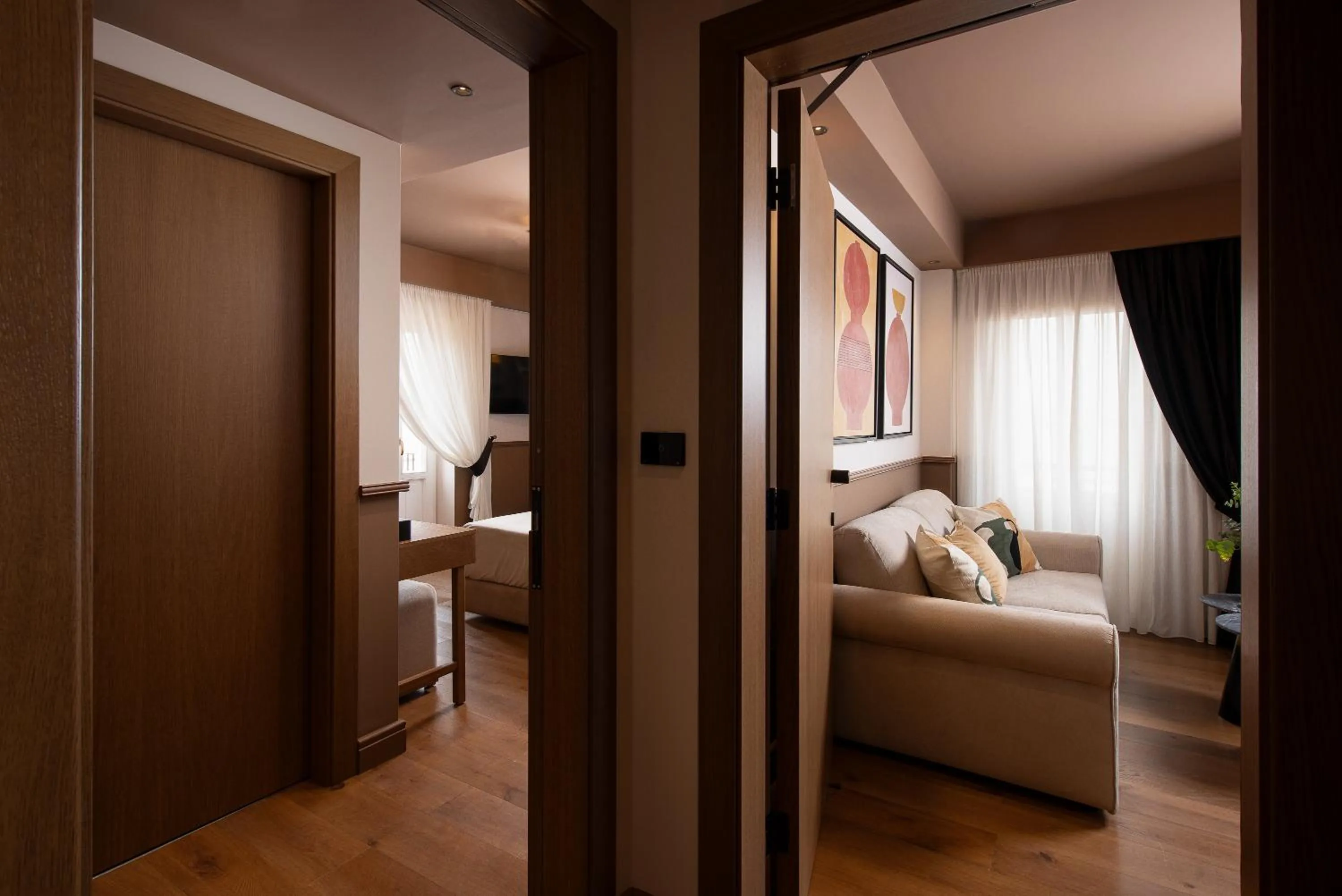 Seating area, Bed in The K Nest Hotel Nafplio