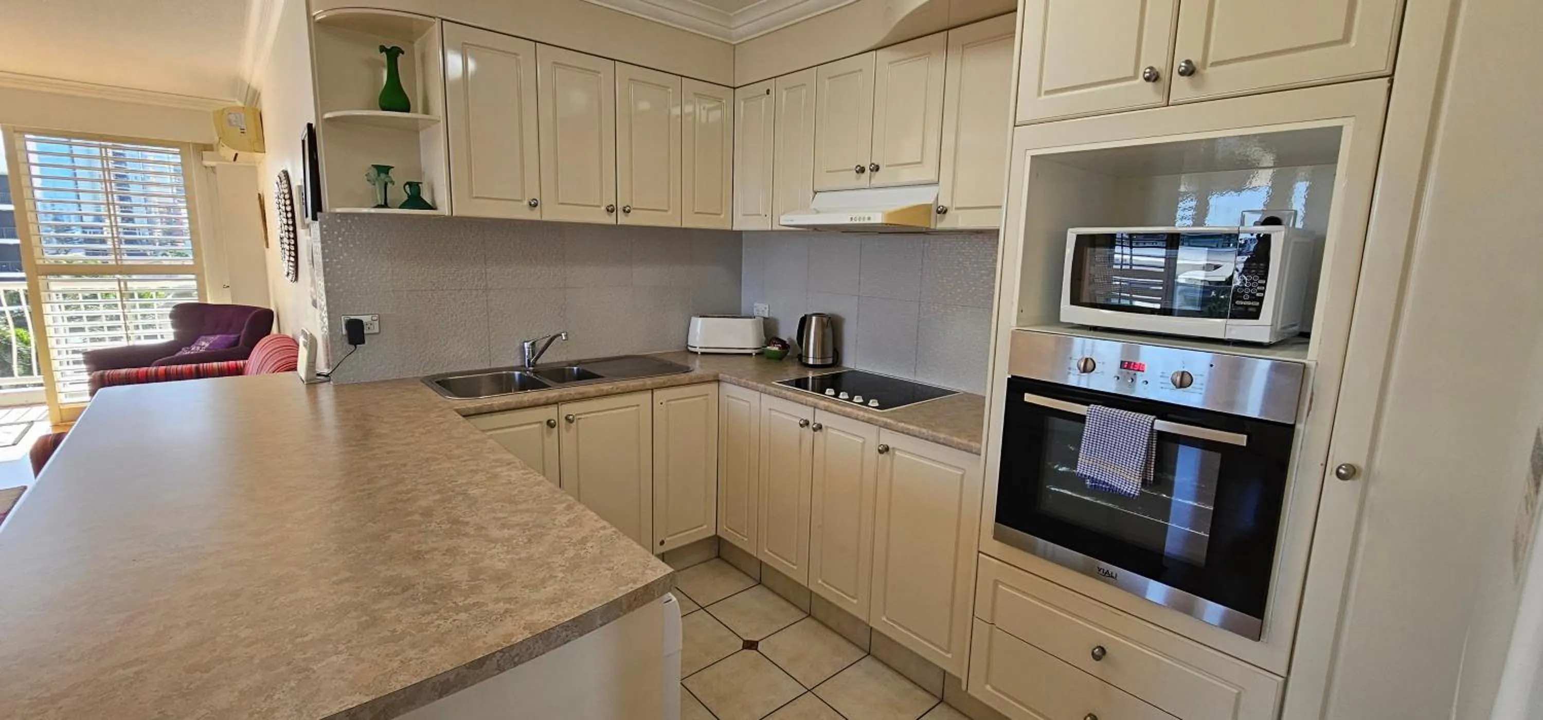 kitchen in Broadbeach Holiday Apartments