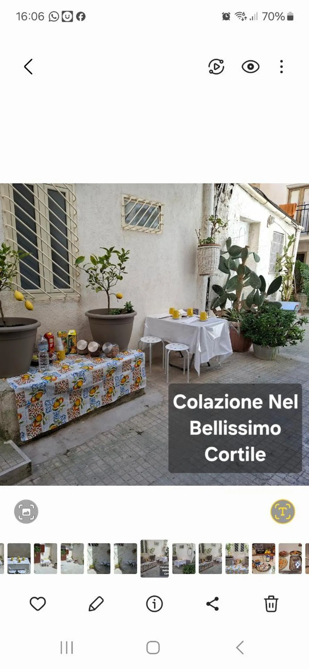 Breakfast in B&B Al Dammuso