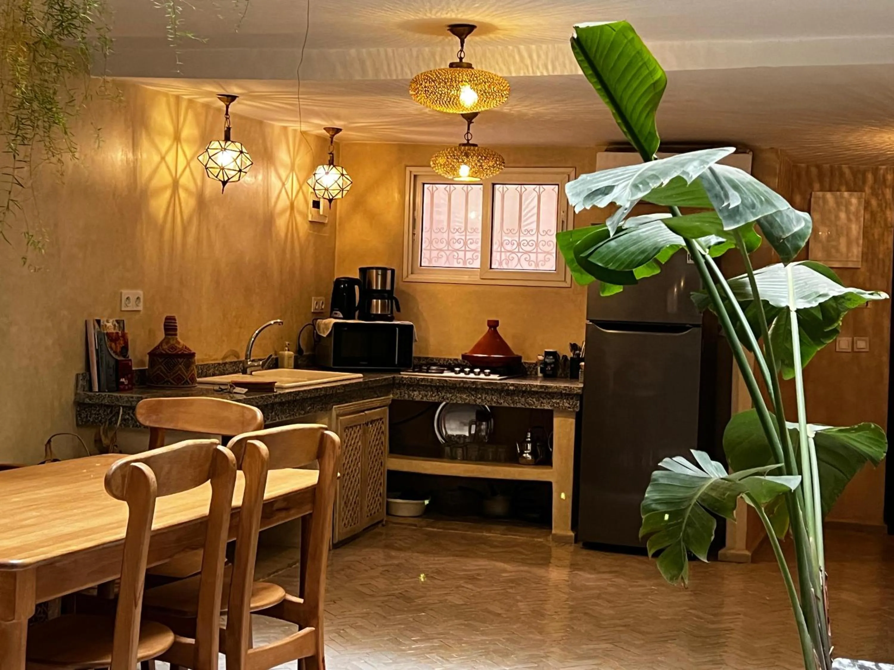 Kitchen or kitchenette in Riad with 3 Swimming Pools