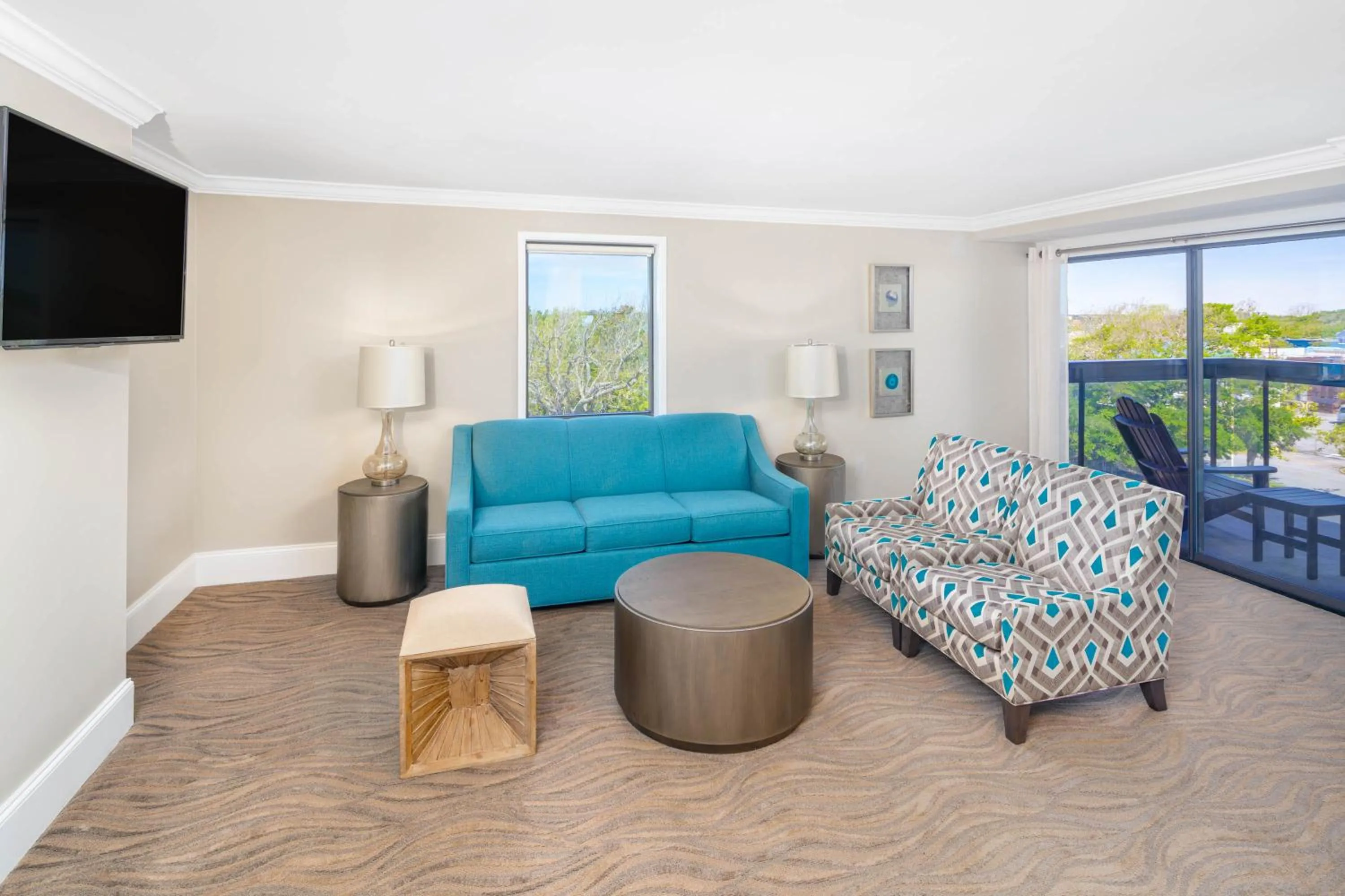 Living room in Bask Hotel at Big Rock Landing