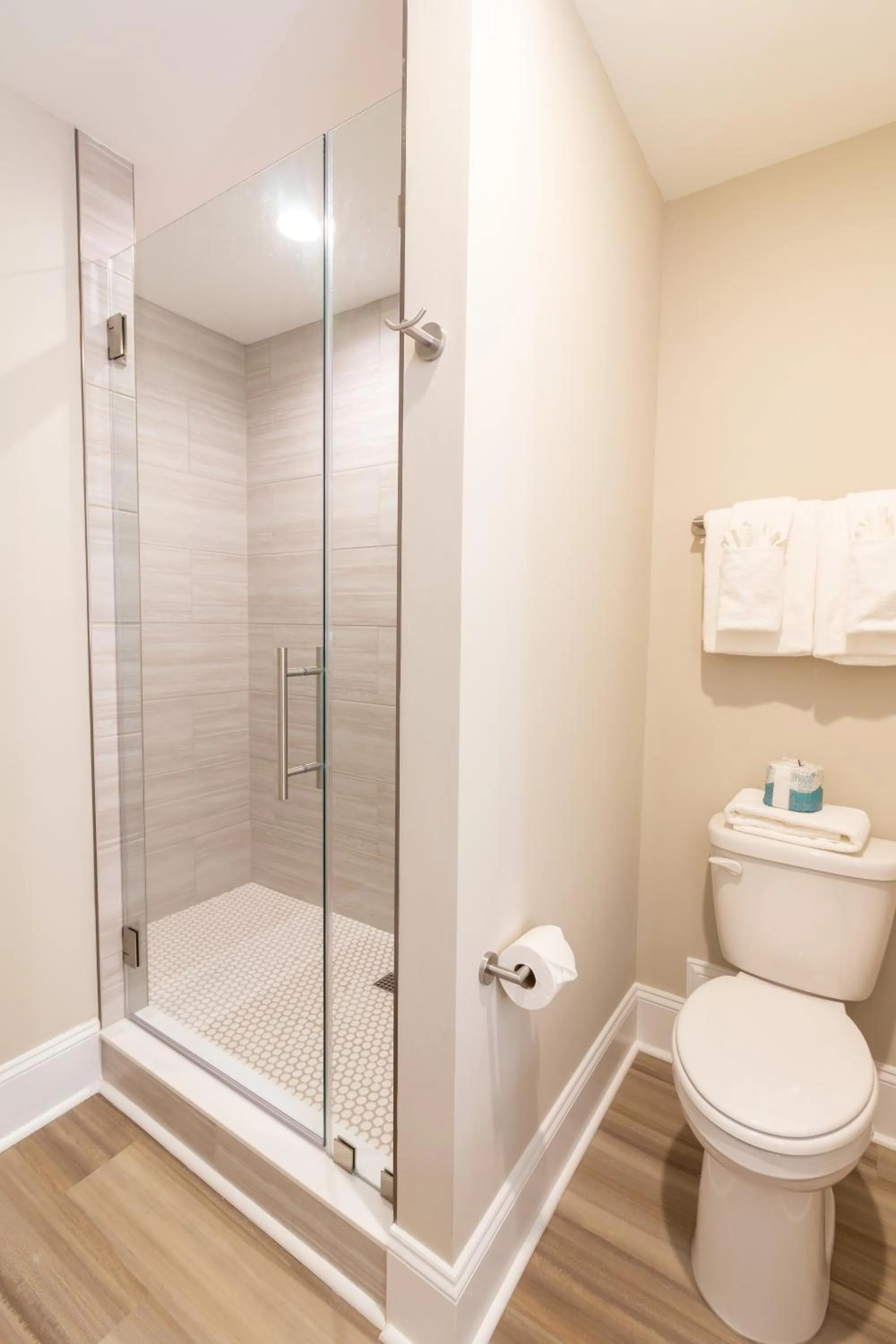 Toilet in Bask Hotel at Big Rock Landing