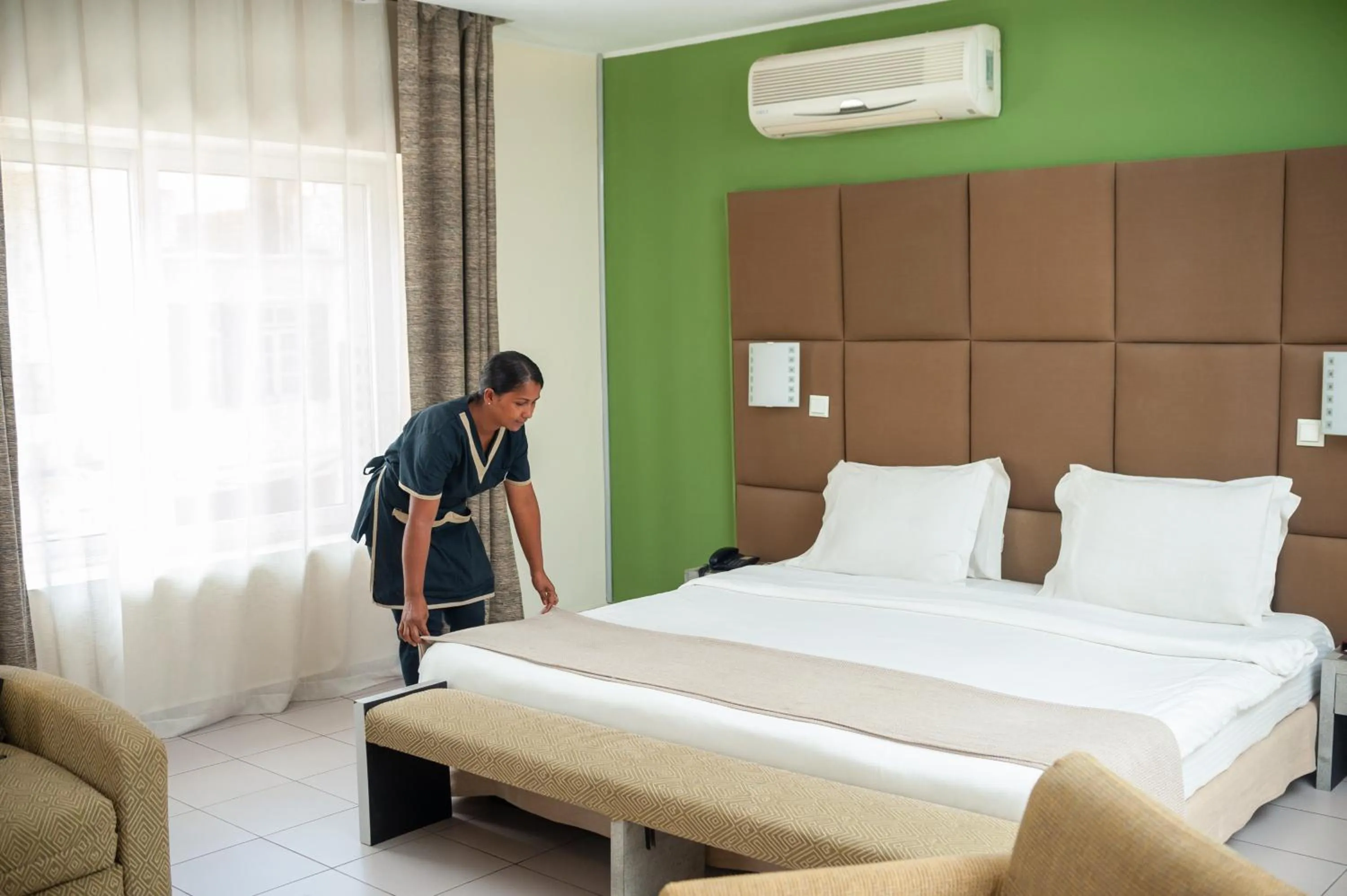 Bed in Le Grand Mellis Hôtel & Spa