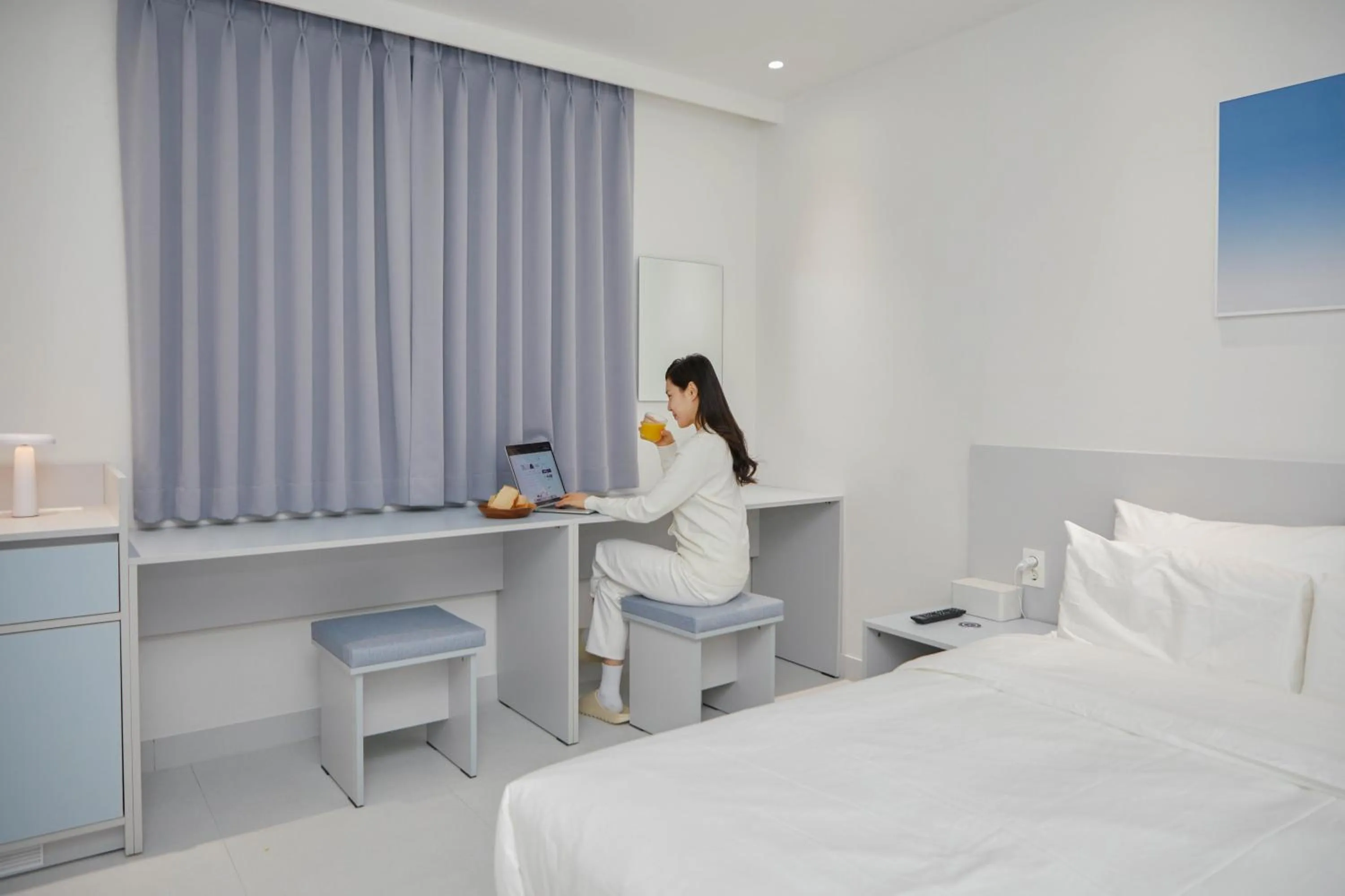 Bed in Aank Ryokan x Aank Air Cheongju