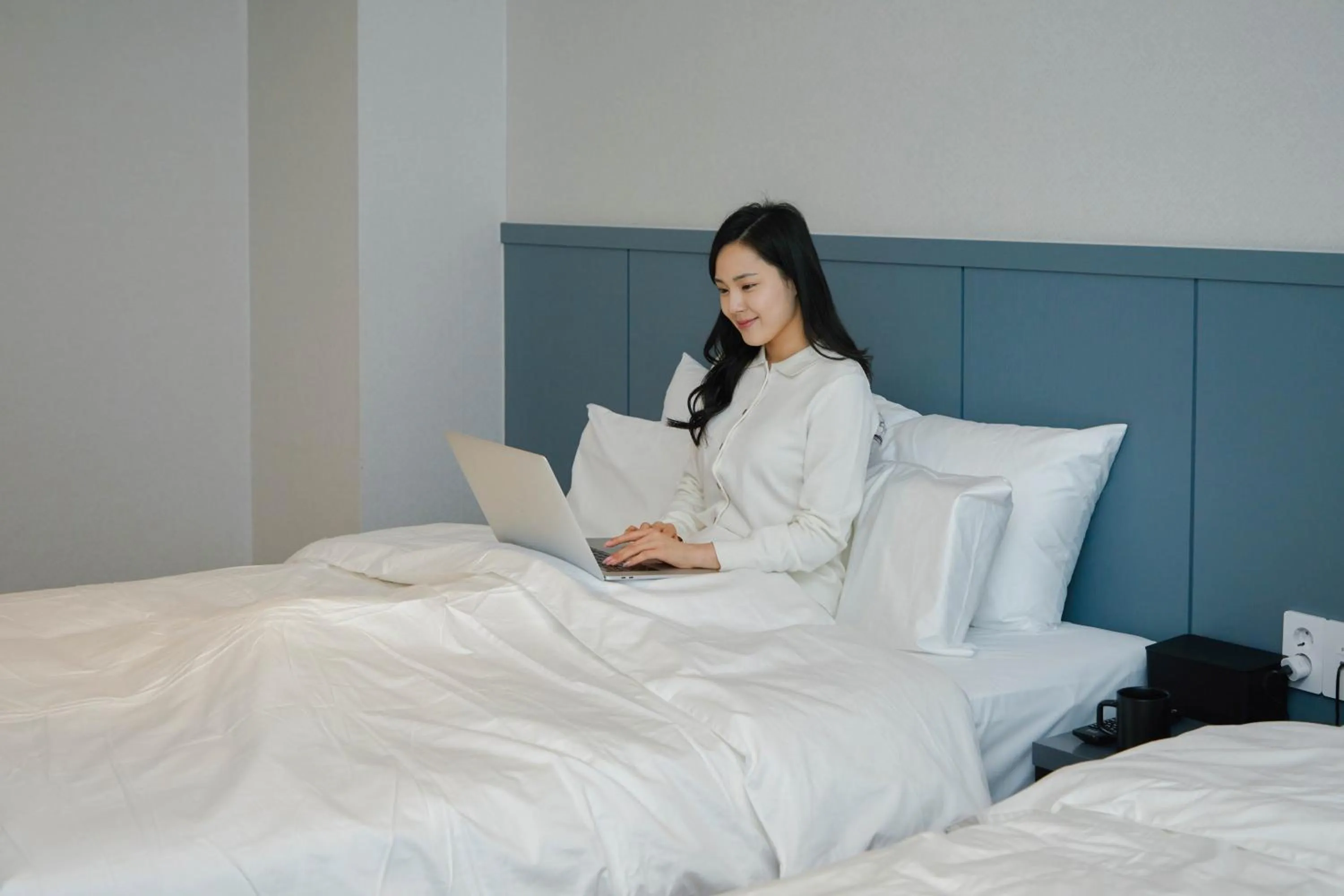 Bed in Aank Ryokan x Aank Air Cheongju