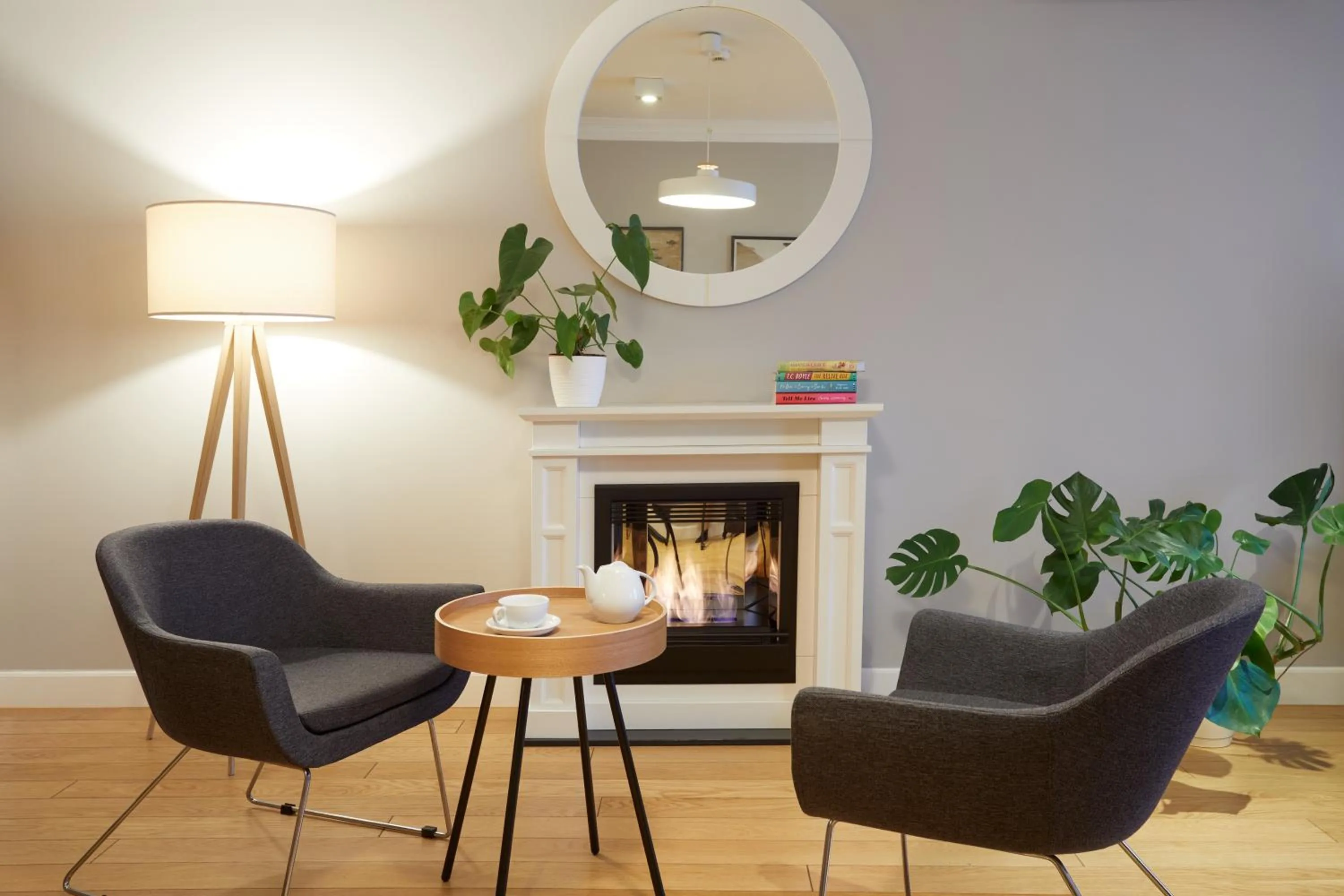 fireplace in STRADONIA Serviced Apartments