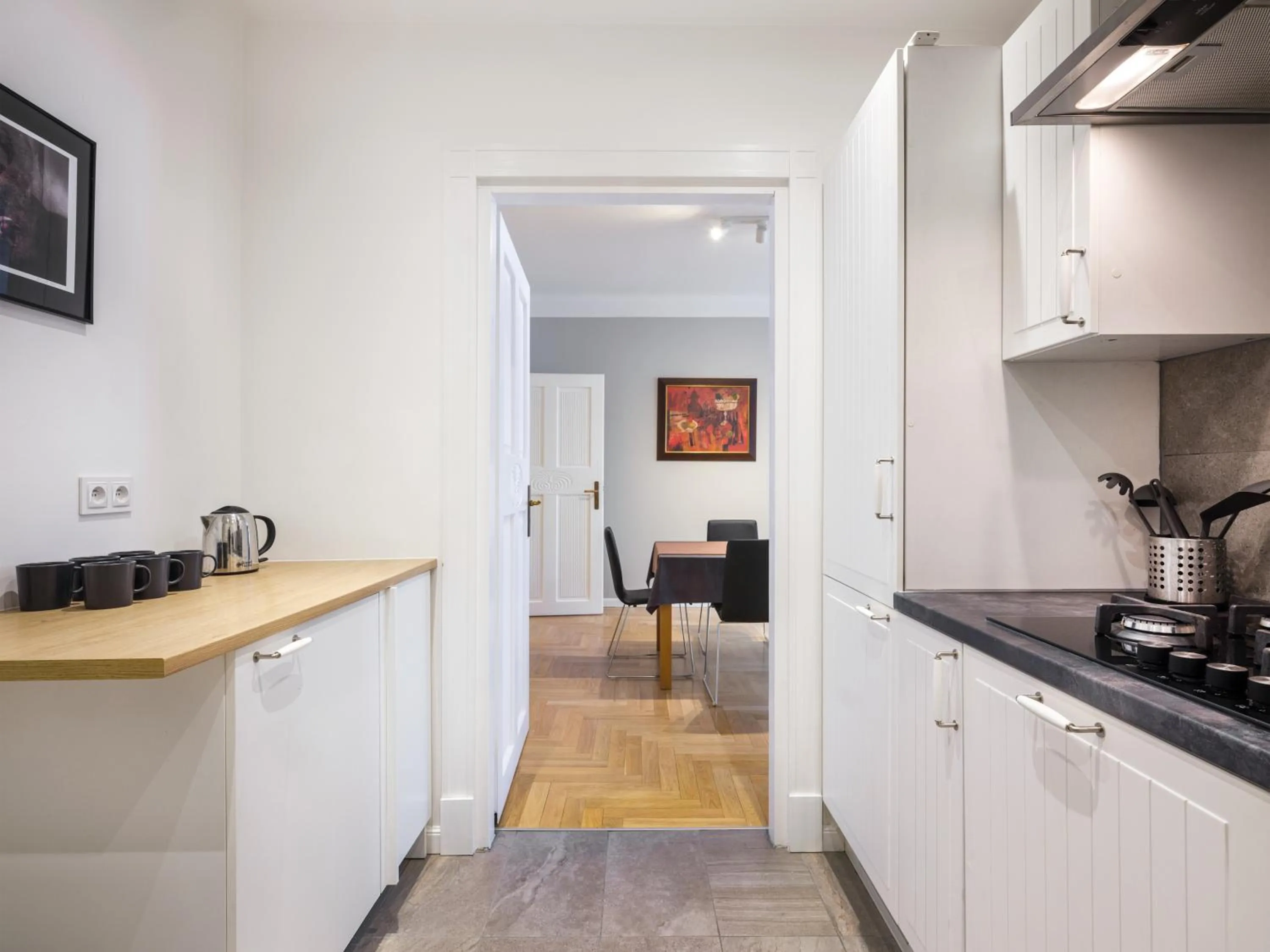 kitchen in Apartments Rynek Glowny