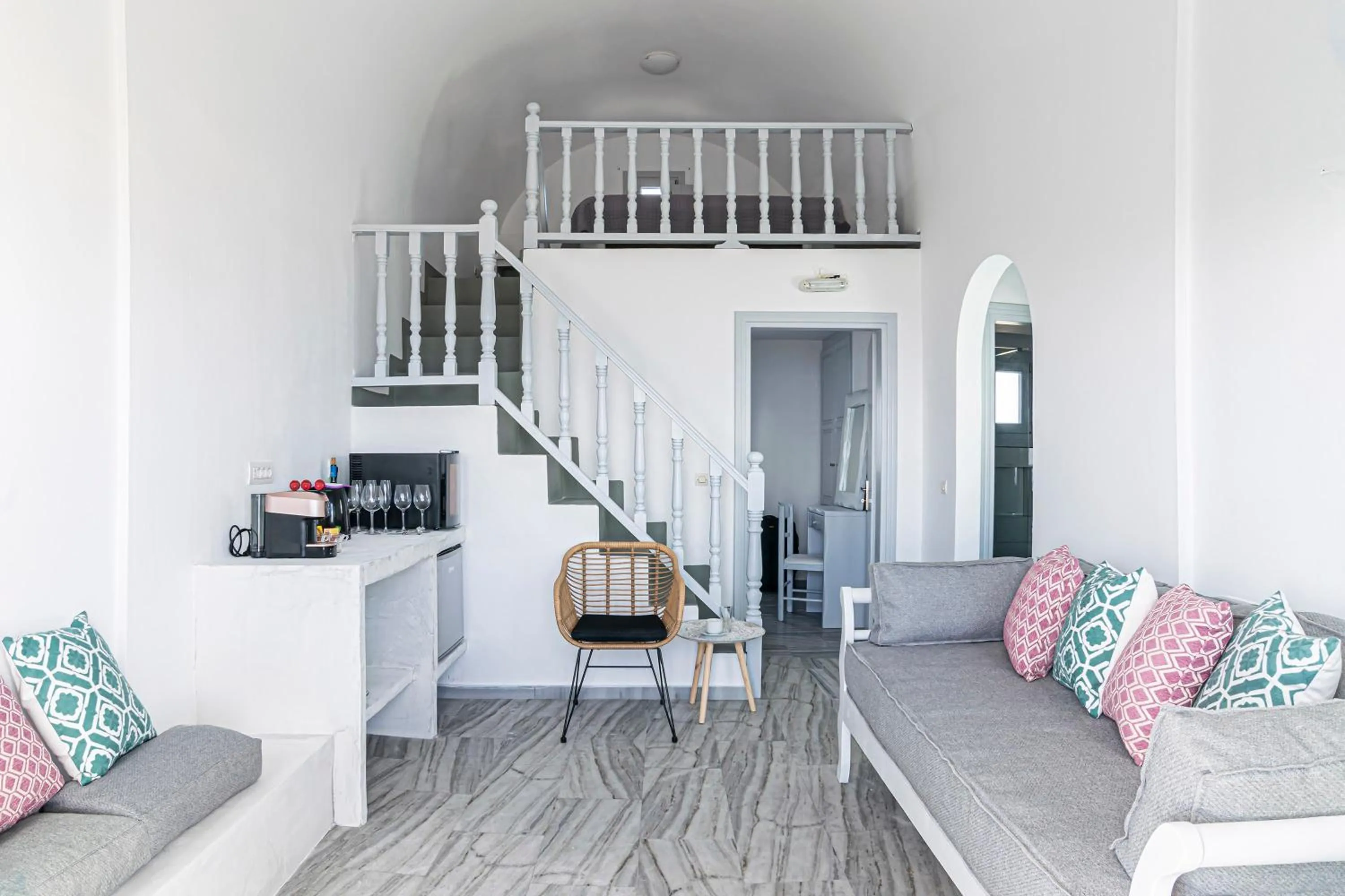 Living room in Phaos Santorini Suites
