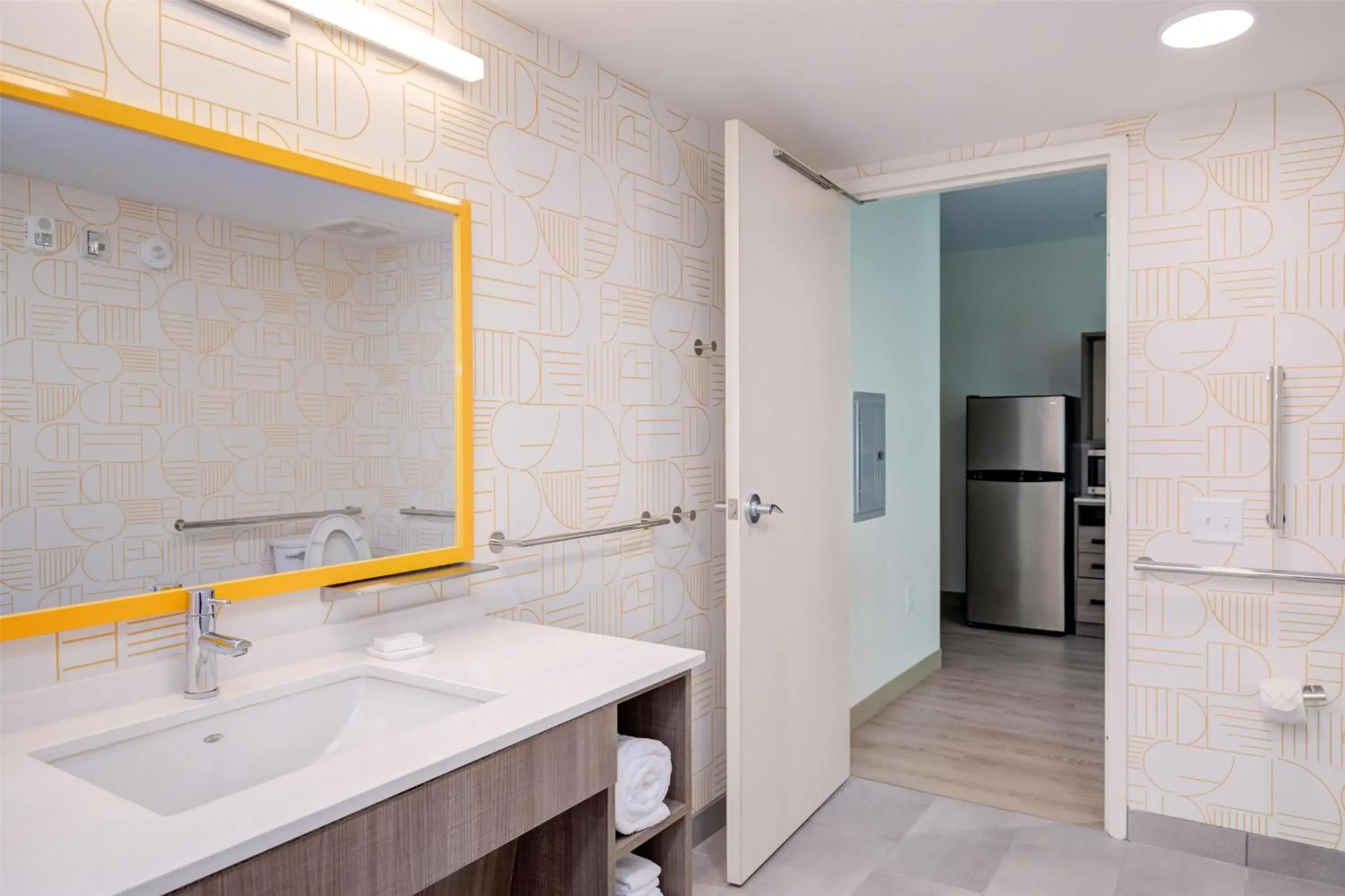 Bathroom in Home2 Suites By Hilton Smithfield Selma Bathroom in Home2 Suites By Hilton Smithfield Selma