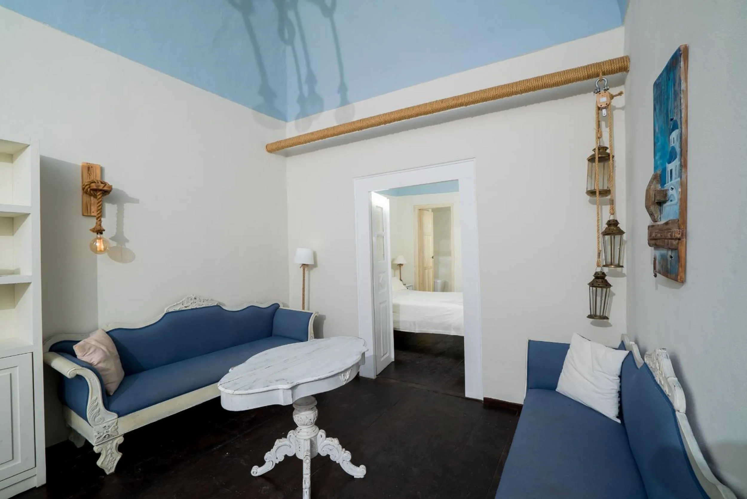 Living room, Bed in Poseidon Mansion Sunset