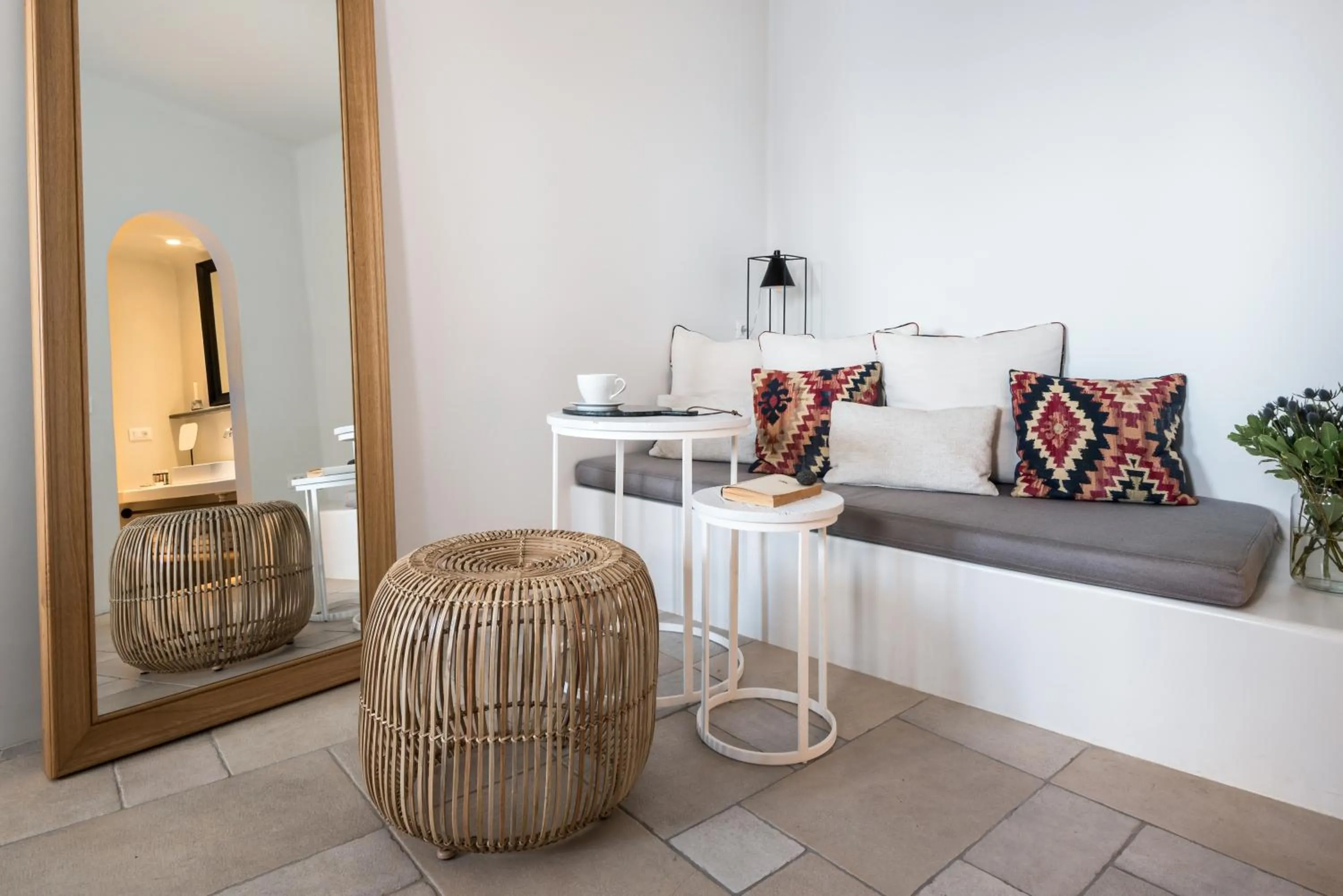 Seating area in Porto Fira Suites