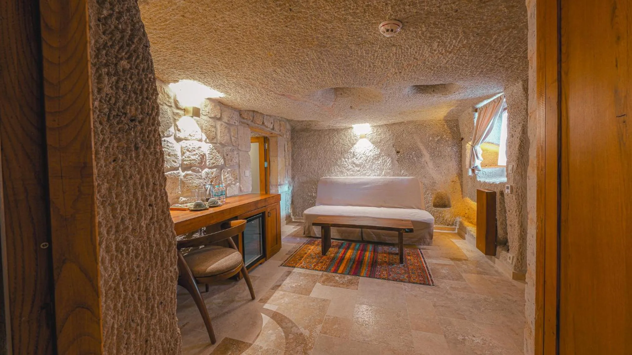 Living room, Bed in Logos Cave Cappadocia - Adults Only
