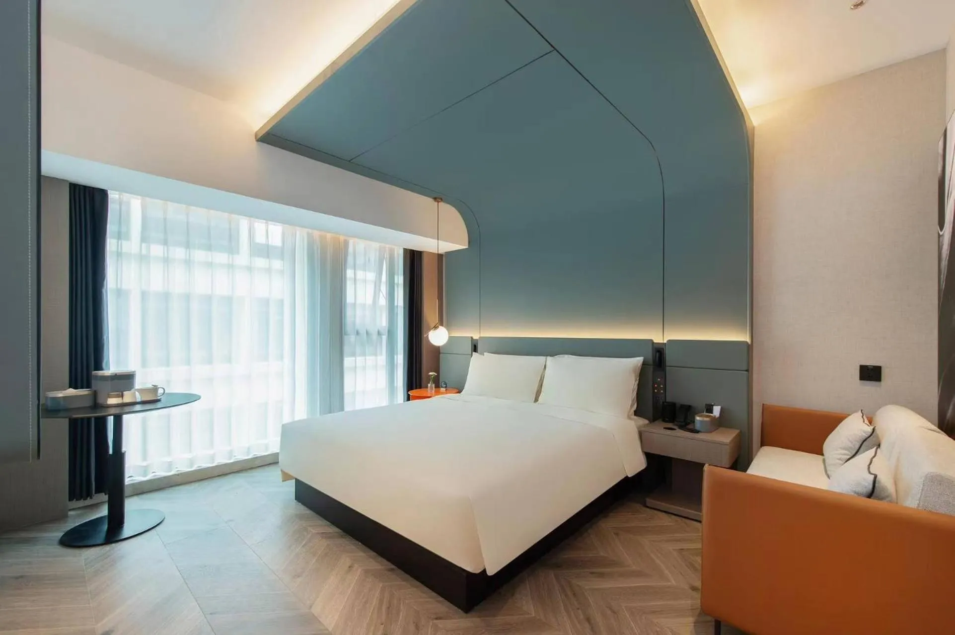Bed in Atour Hotel Xi'an Qujiang Creative Valley