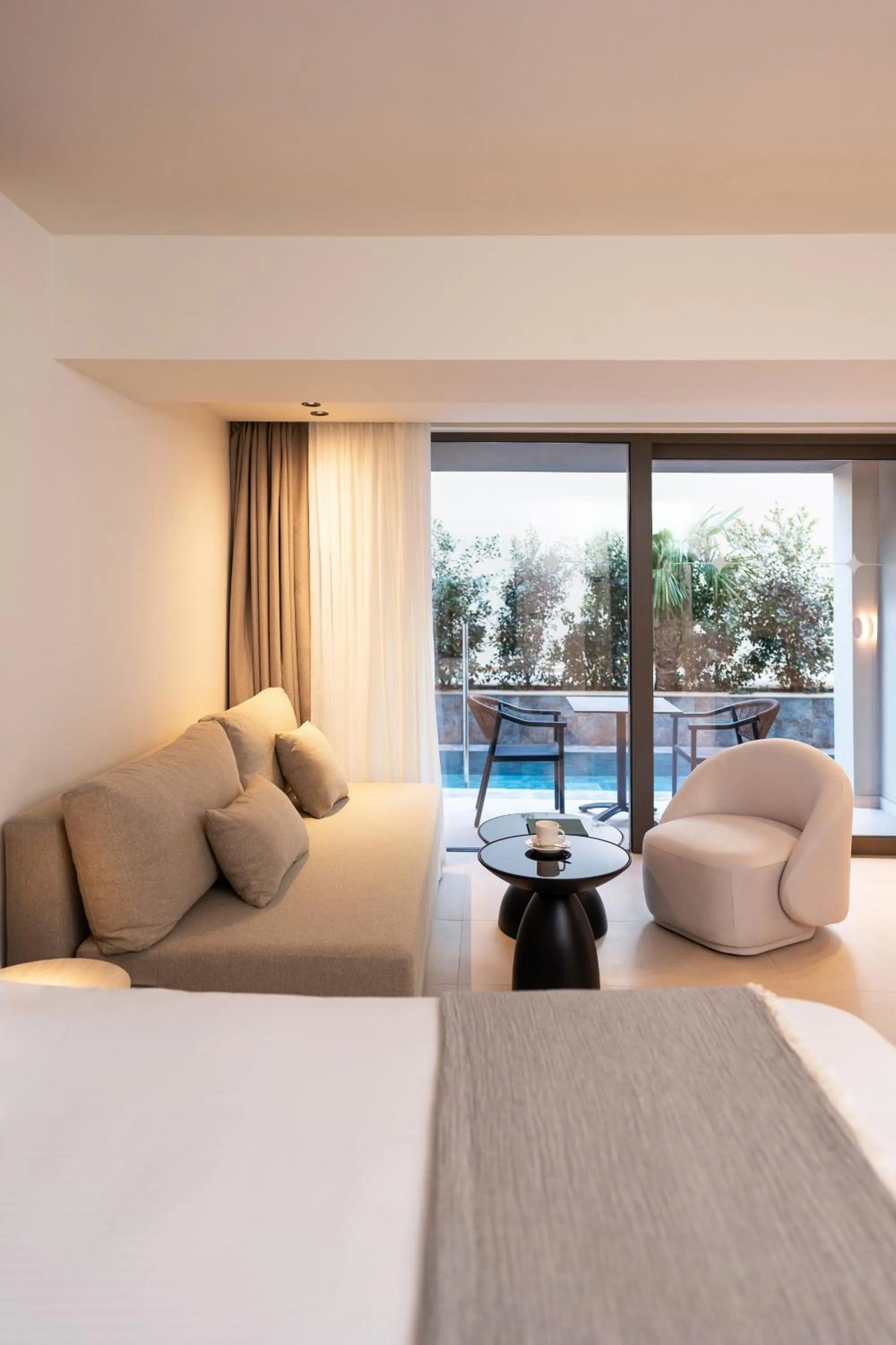 Patio, Bed in Alizo Comfort Chic Stay Rhodes - Adults Only