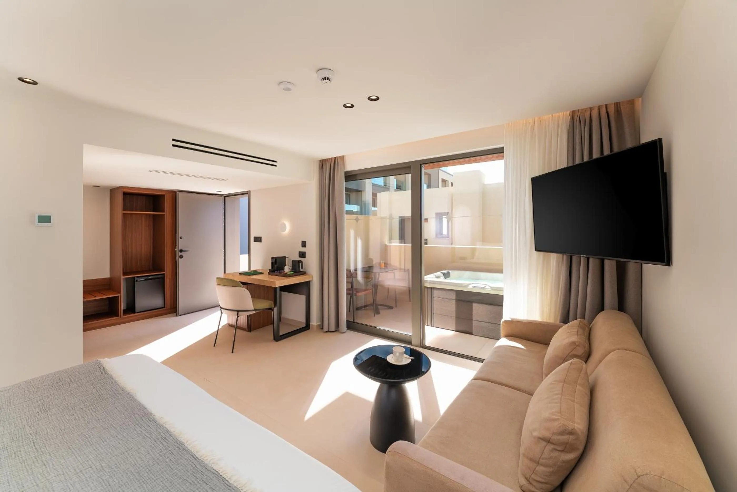 Patio, Bed in Alizo Comfort Chic Stay Rhodes - Adults Only