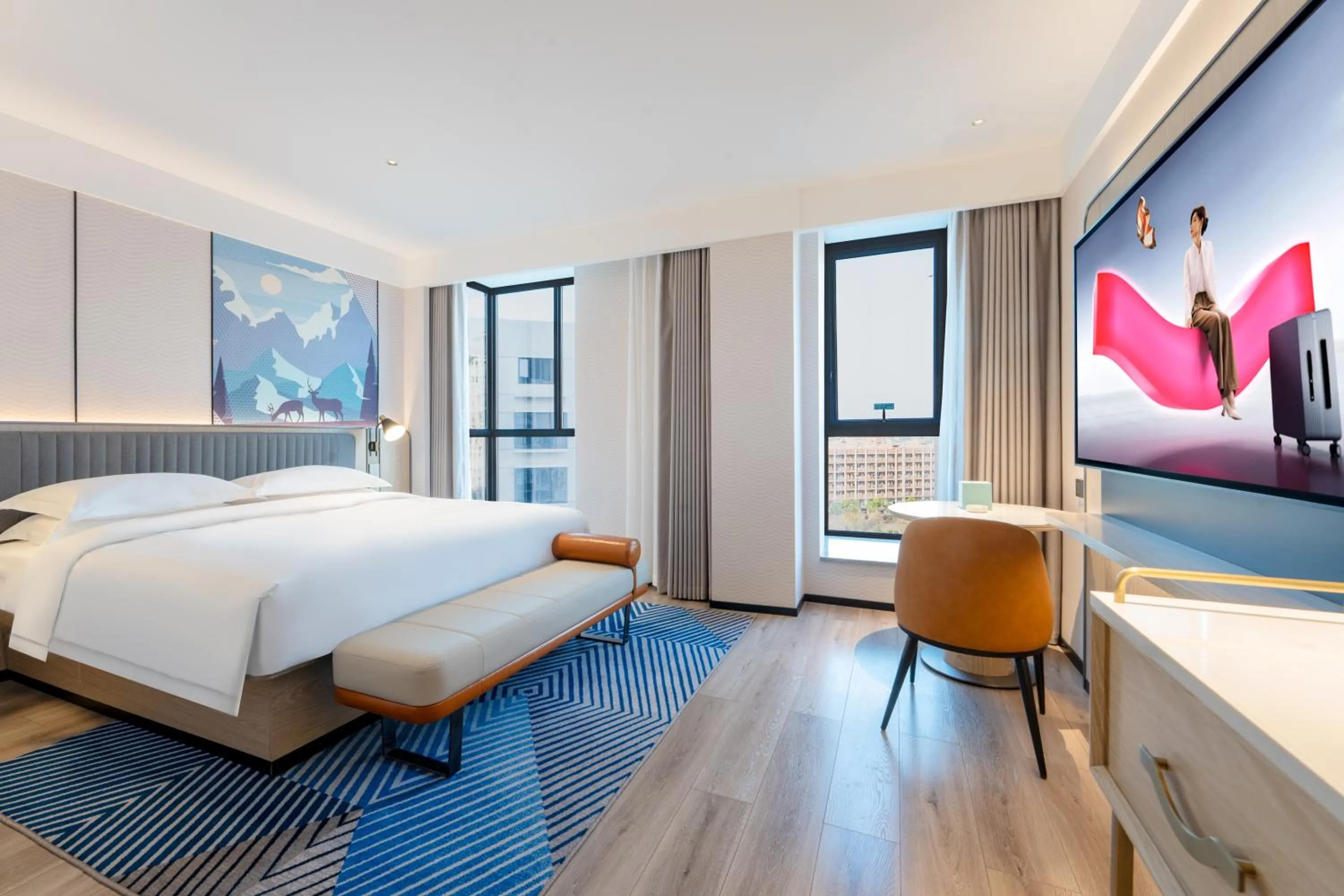 Superior Queen Room in Echarm Hotel Guangzhou Baiyun Airport Flagship Store-Free airport shuttle-Free one-way shuttle to the Canton Fair Complex during the fair period-Free VPN
