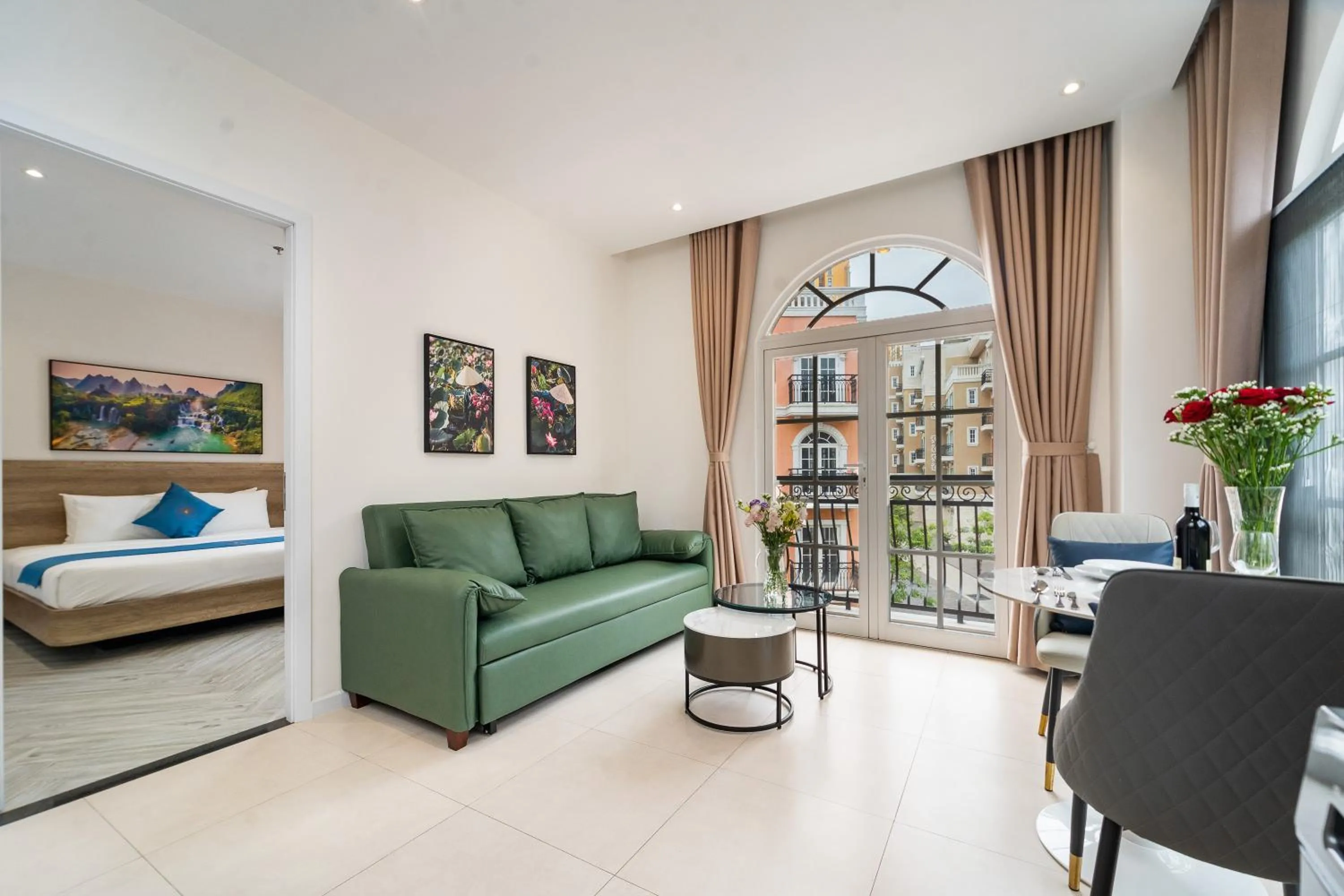 Bed in Novus Sol Hotel & Apartment Sunset Town Phu Quoc