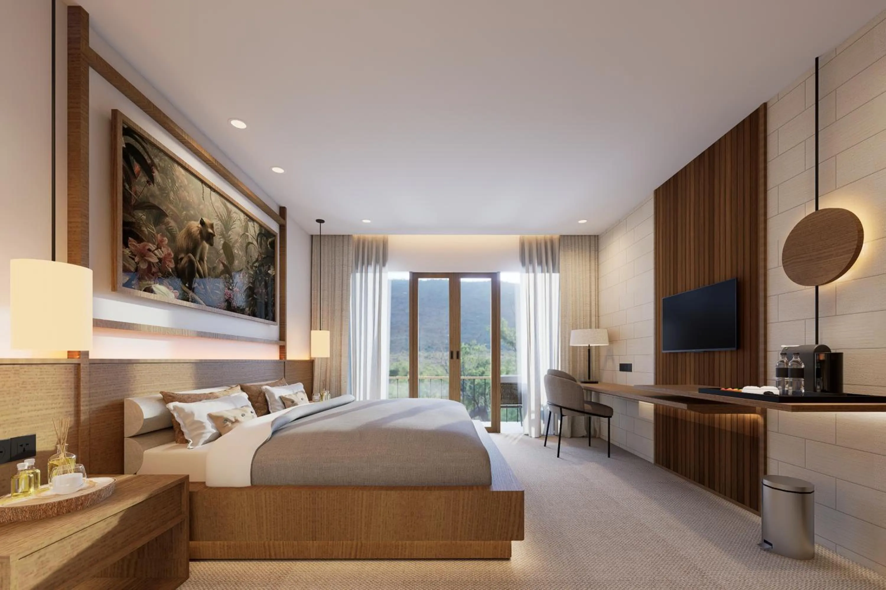 Bed in Anumana Ubud Hotel