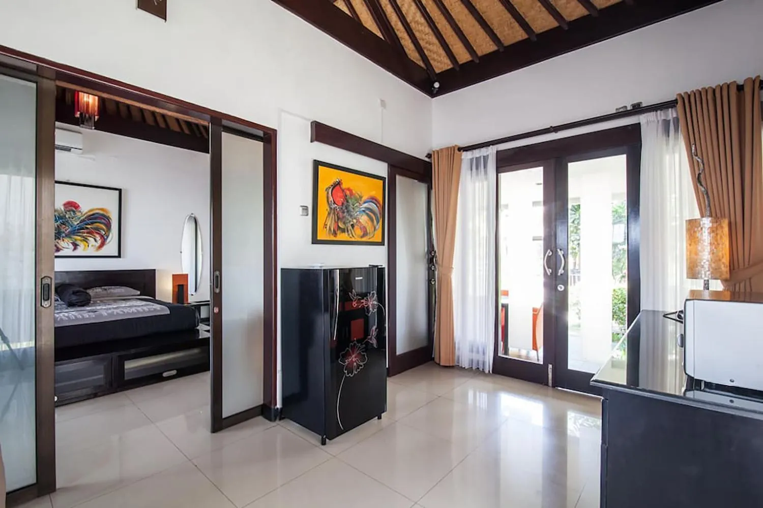 Living room, Bed in Villa L'Orange Bali