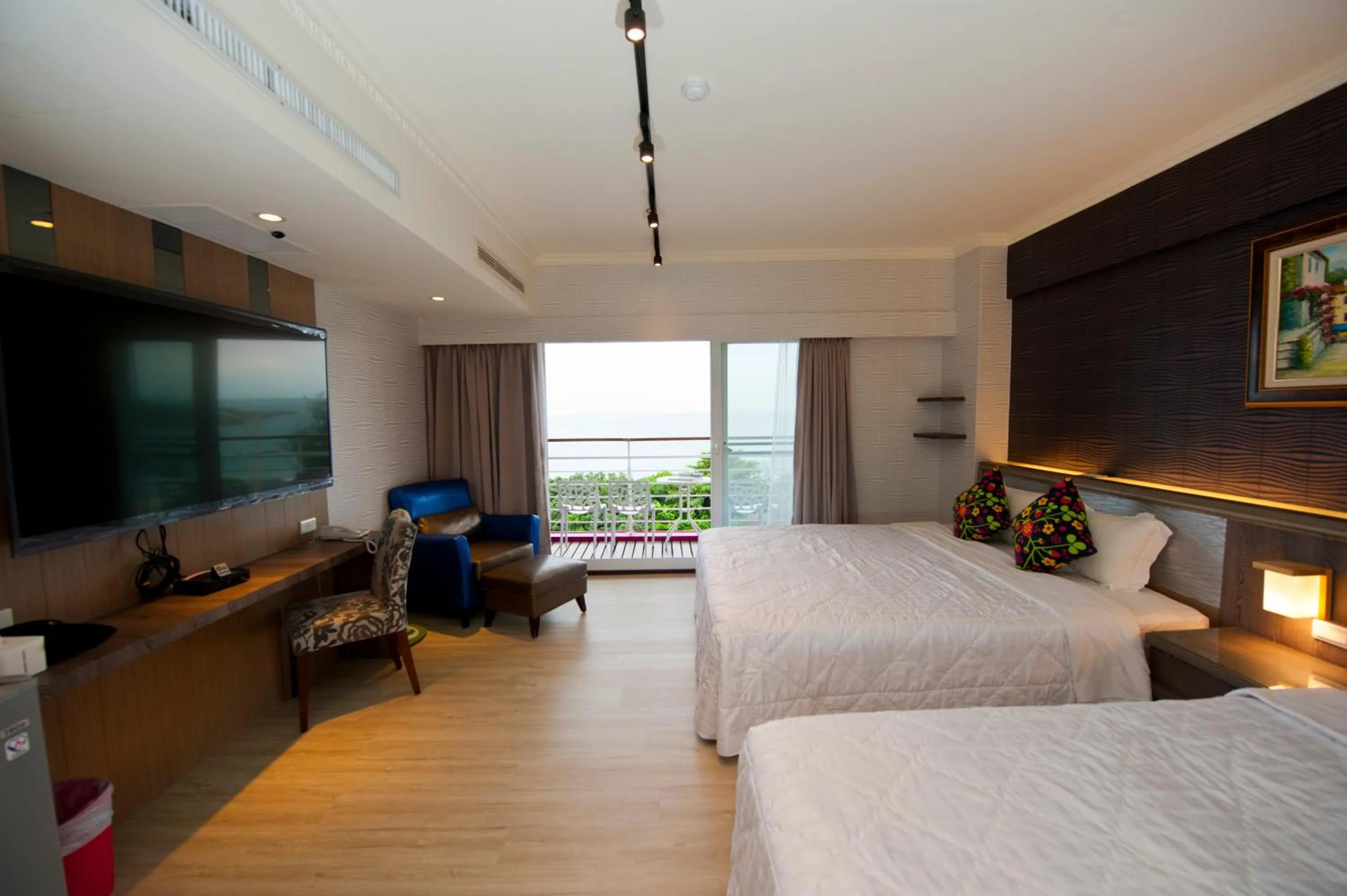 Bed in 墾丁品喬旅店