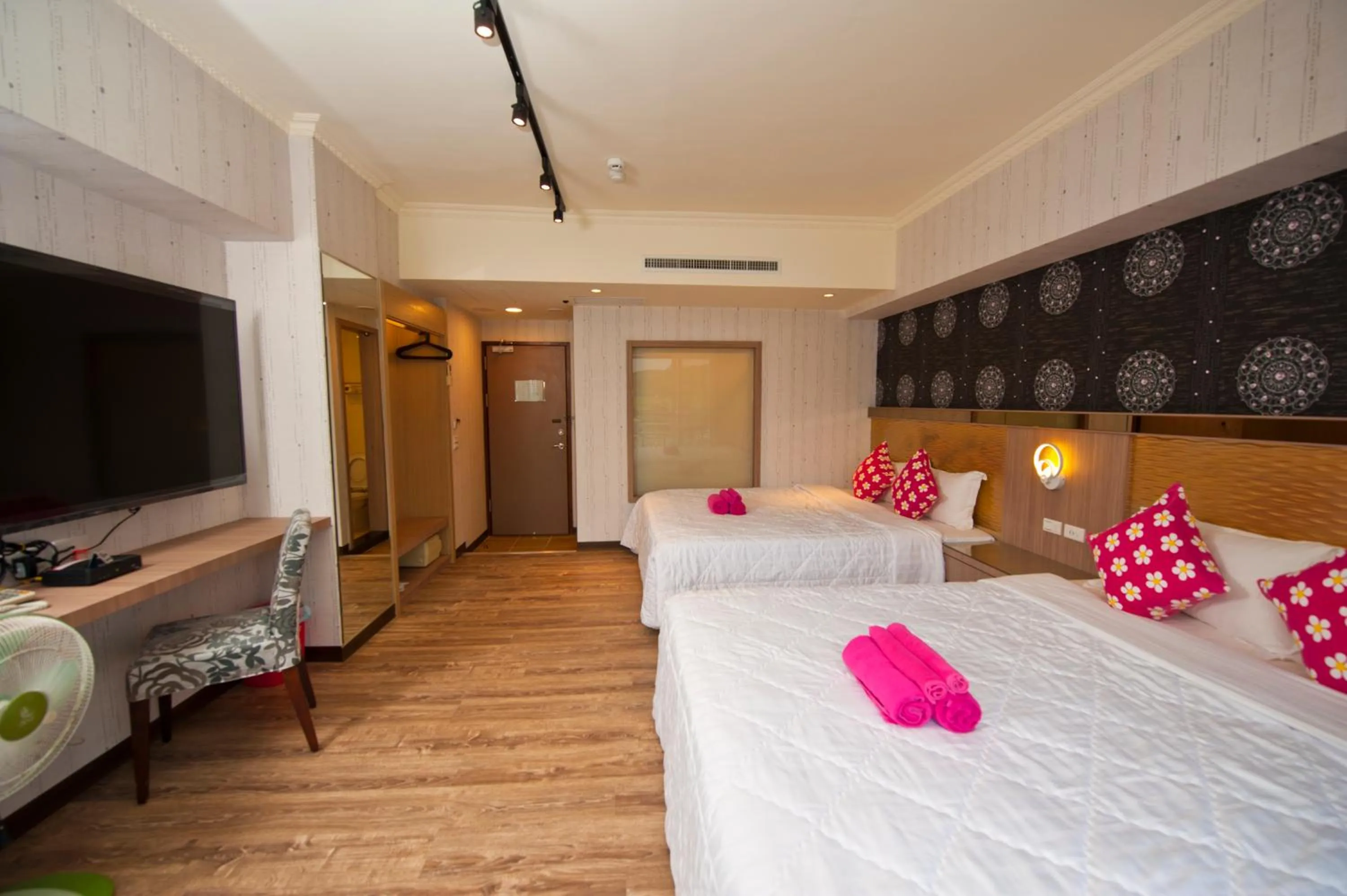 Bed in 墾丁品喬旅店