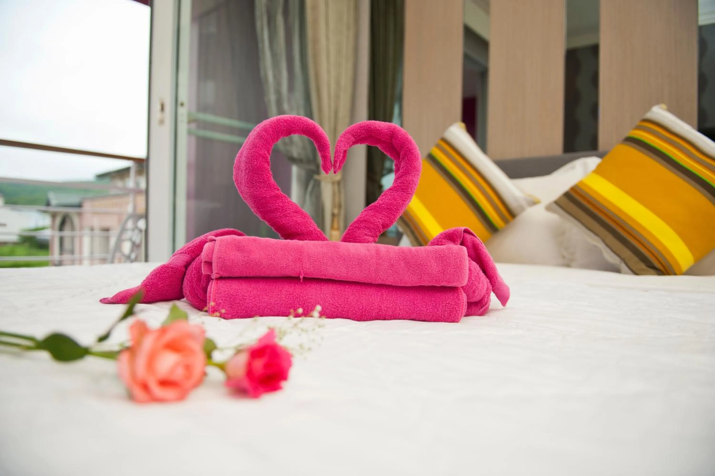 Bed in 墾丁品喬旅店