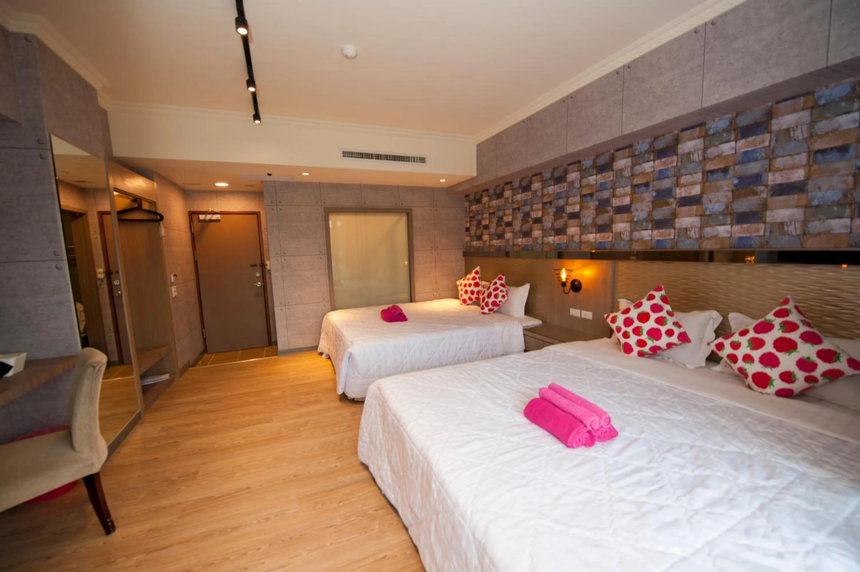 Bed in 墾丁品喬旅店